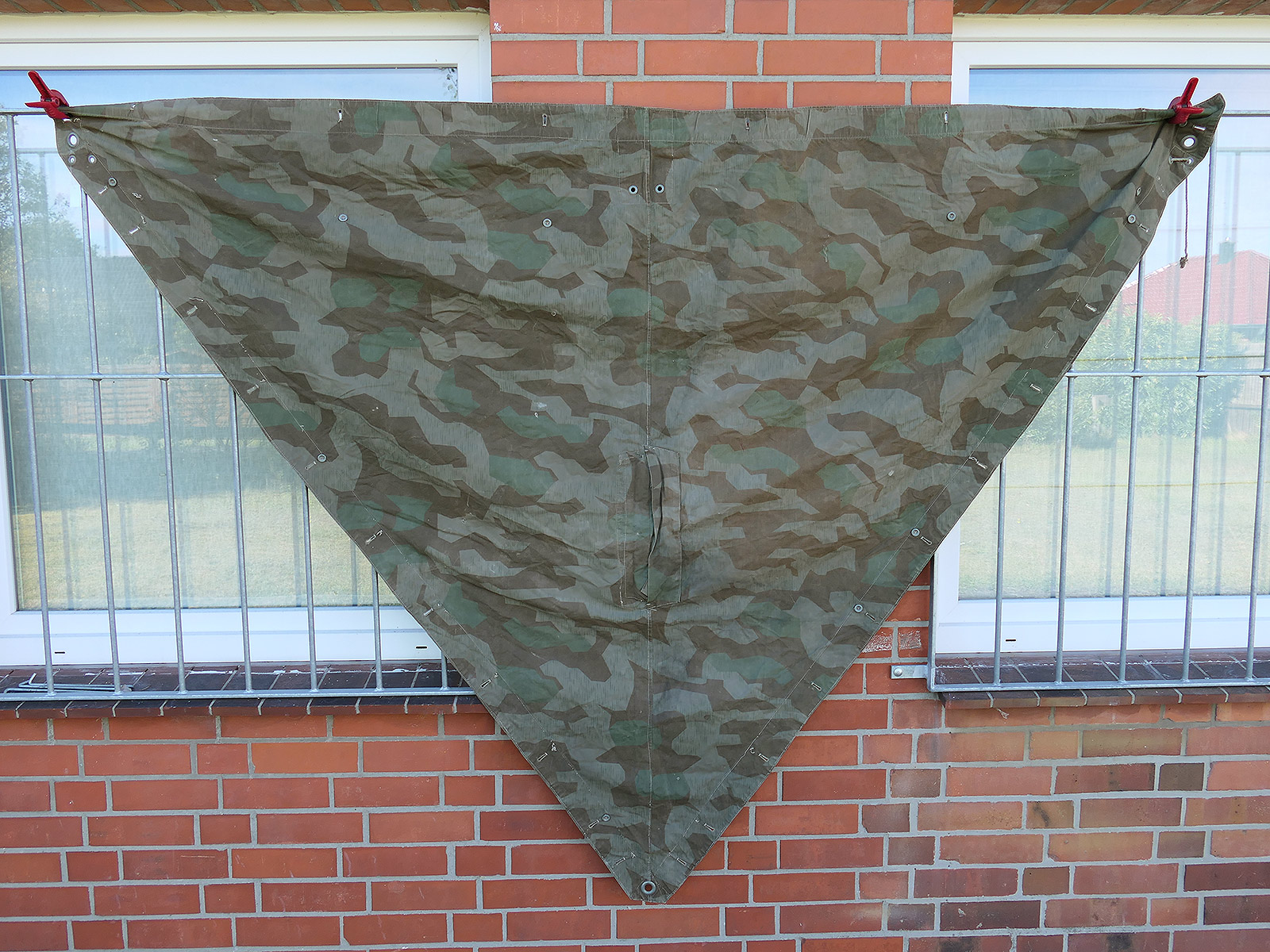 Wehrmacht Original Zeltplane M31 splittertarn Zeltbahn Tarnzeltbahn mit Hersteller BATTLE WORN