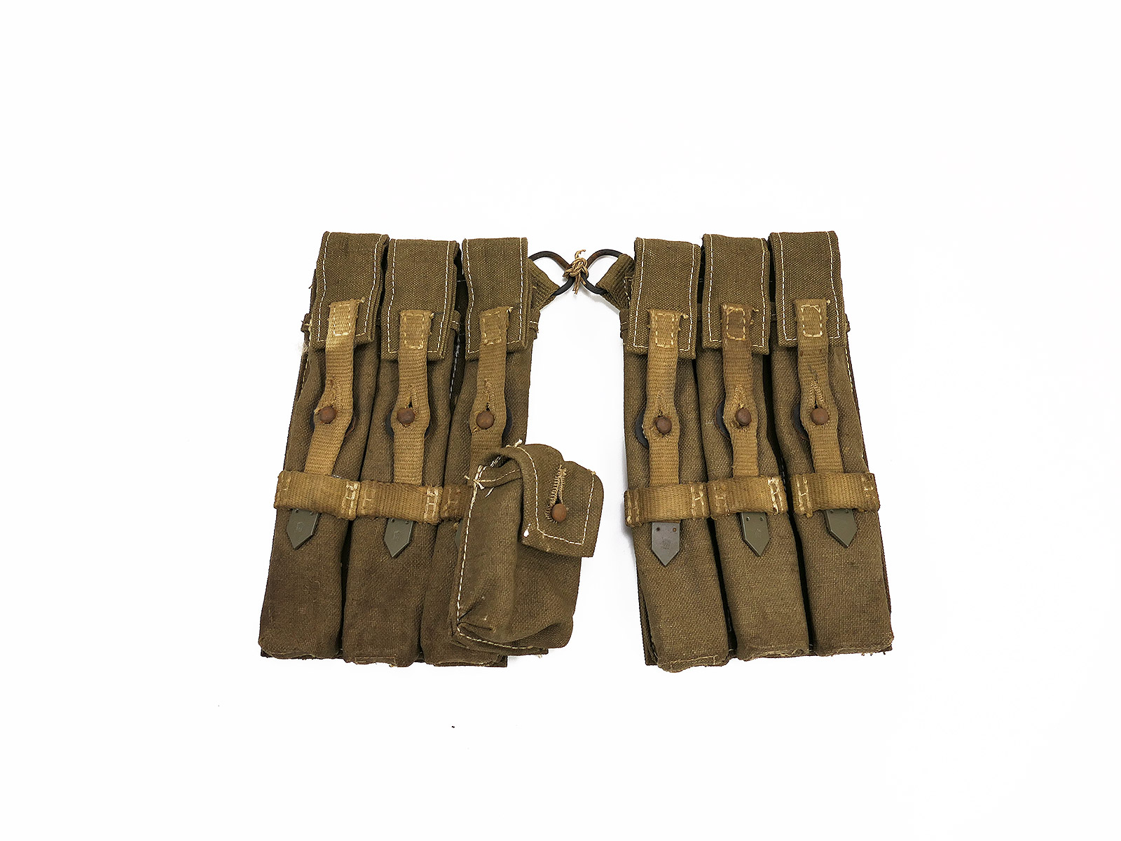 #Z2 Wehrmacht DAK Afrika Korps Paar MP 38/40 Magazintaschen MITTEL MP38 MP40 Web Leinen Tasche