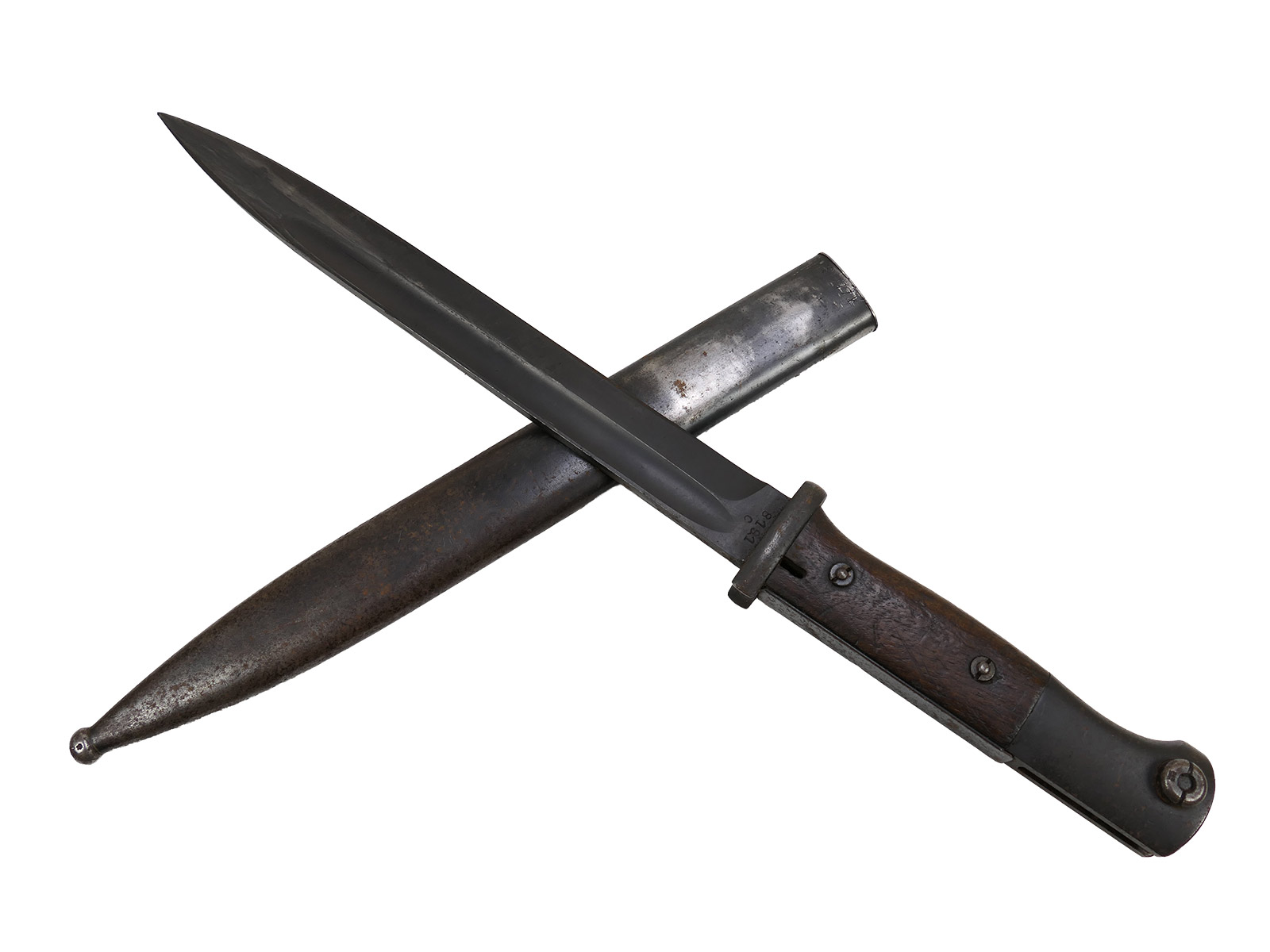 Wehrmacht Bajonett M84/98 S/174 1937 Karabiner K98 / Seitengewehr mit Scheide BATTLE WORN