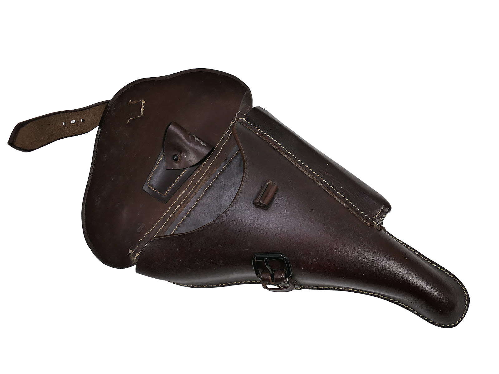 Einzelstück Wehrmacht Luftwaffe P08 Holster Koffertasche Lederholster Pistolentasche Leder BRAUN