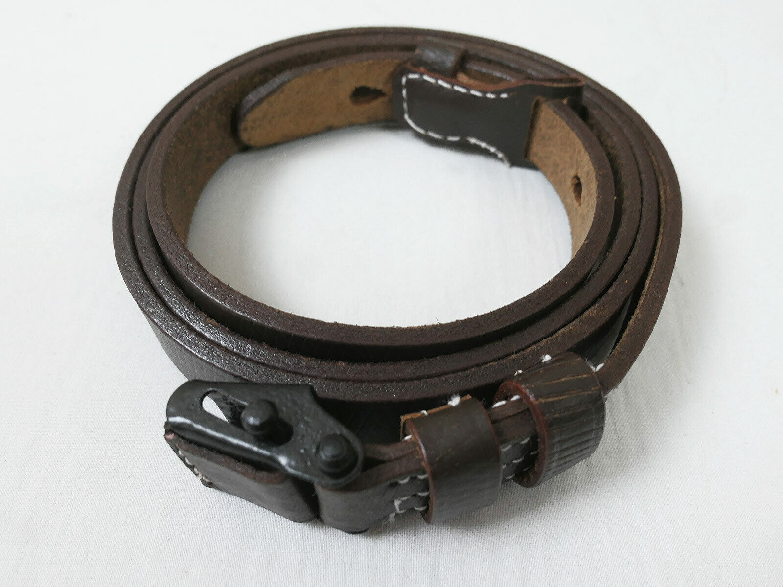 WH Karabiner K98 Riemen Braun / Leder Trageriemen Lederriemen 98K Frosch Tragegurt (Stm)