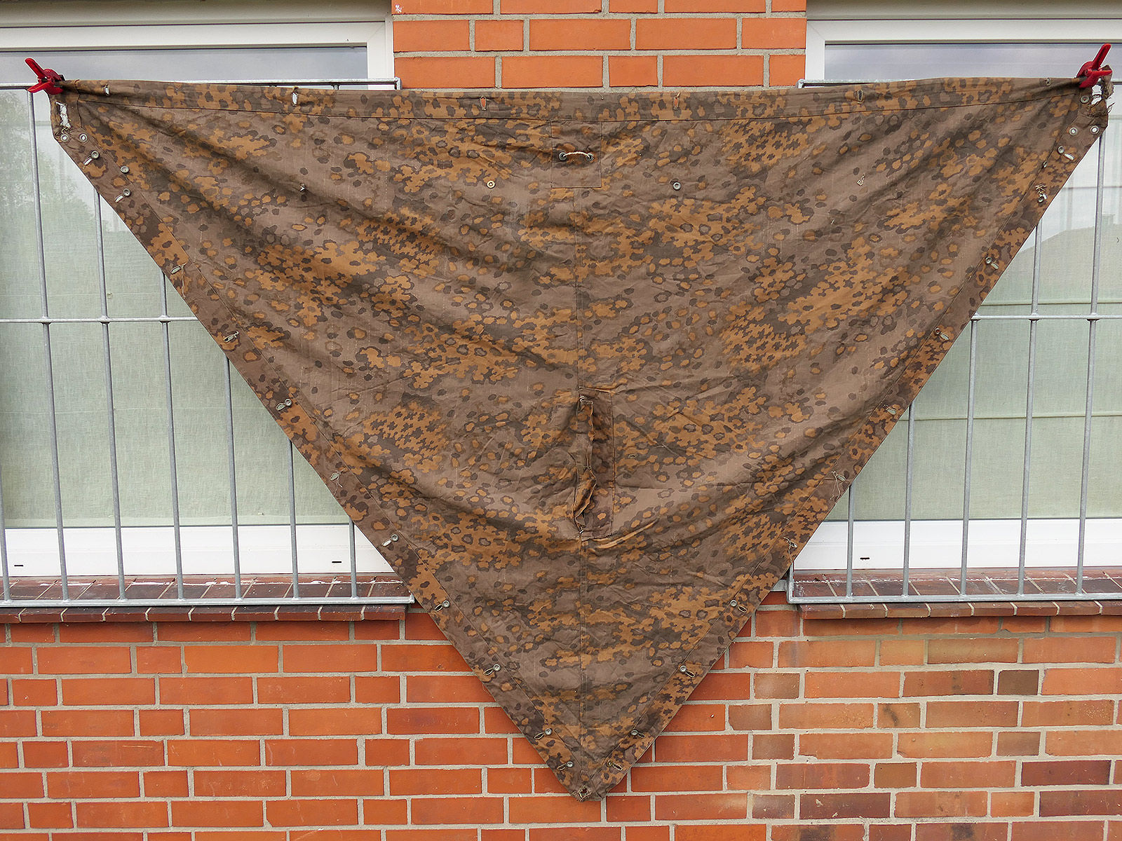 #B/ Waffen SS Original Zeltplane Eichenlaub Zeltbahn Tarnzeltbahn BATTLE WORN