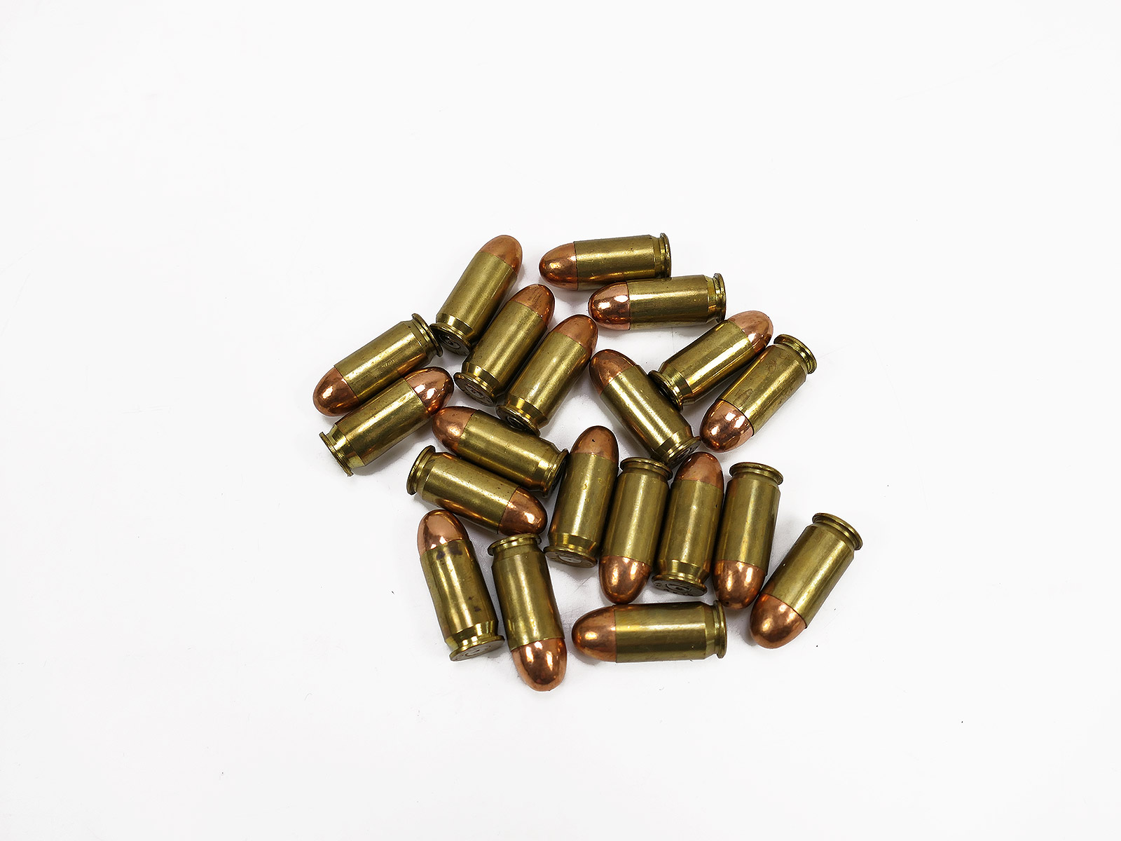 US - 20x Deko Patrone Munition Cal .45 ACP mit Kupfergeschoss Colt Revolver