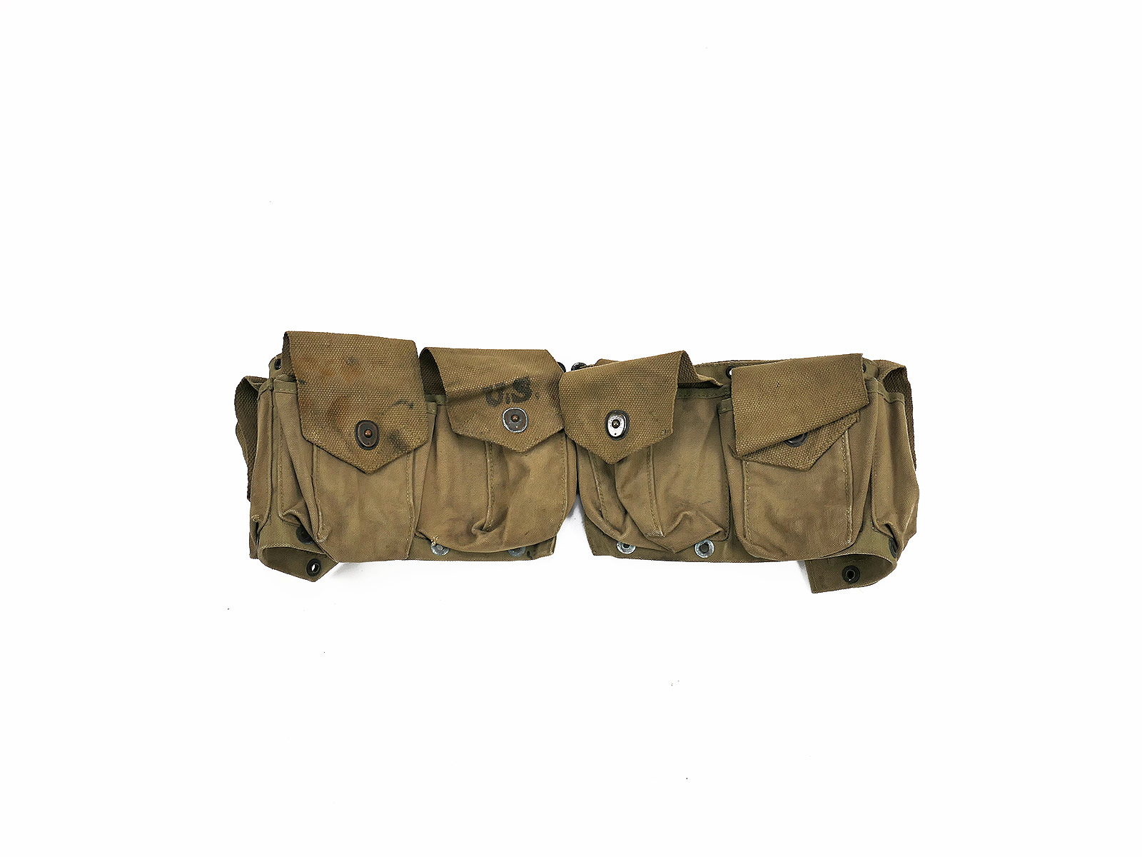 Original US Army WW2 Browning Automatic Rifle Cartridge Belt BAR 1942 COLLECTION BATTLE WORN