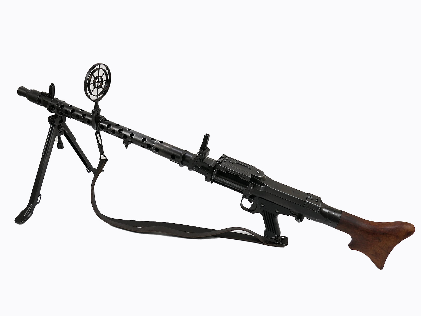 VARIANTE Maschinengewehr MG34 Deko Metall Modell mit Holz Schulterstütze + Flieger Kreiskorn