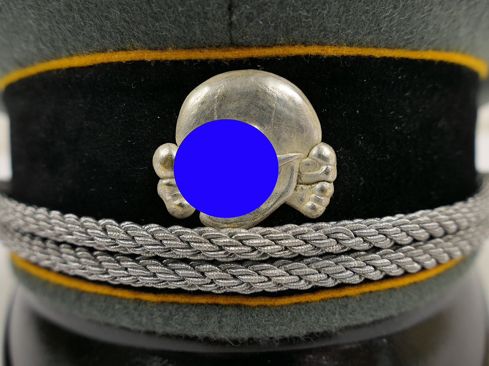 Waffen SS Schirmmütze Offizier KAVALLERIE Gr.58 Top Museumsanfertigung mit Metall Effekten