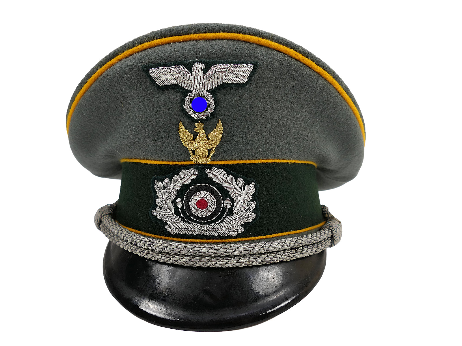 Wehrmacht Schirmmütze Offizier Kavallerie Regiment 6 mit Schwedter Adler Gr.56 Premium Museumsanfertigung COLLECTION