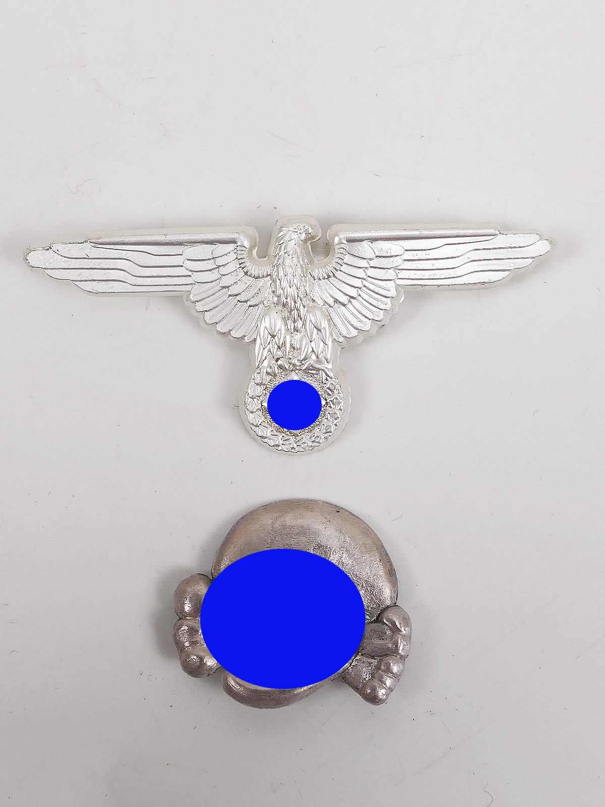 Waffen SS / Allgemeine SS Satz Effekten RZM Totenkopf + Mützenadler für Schirmmütze