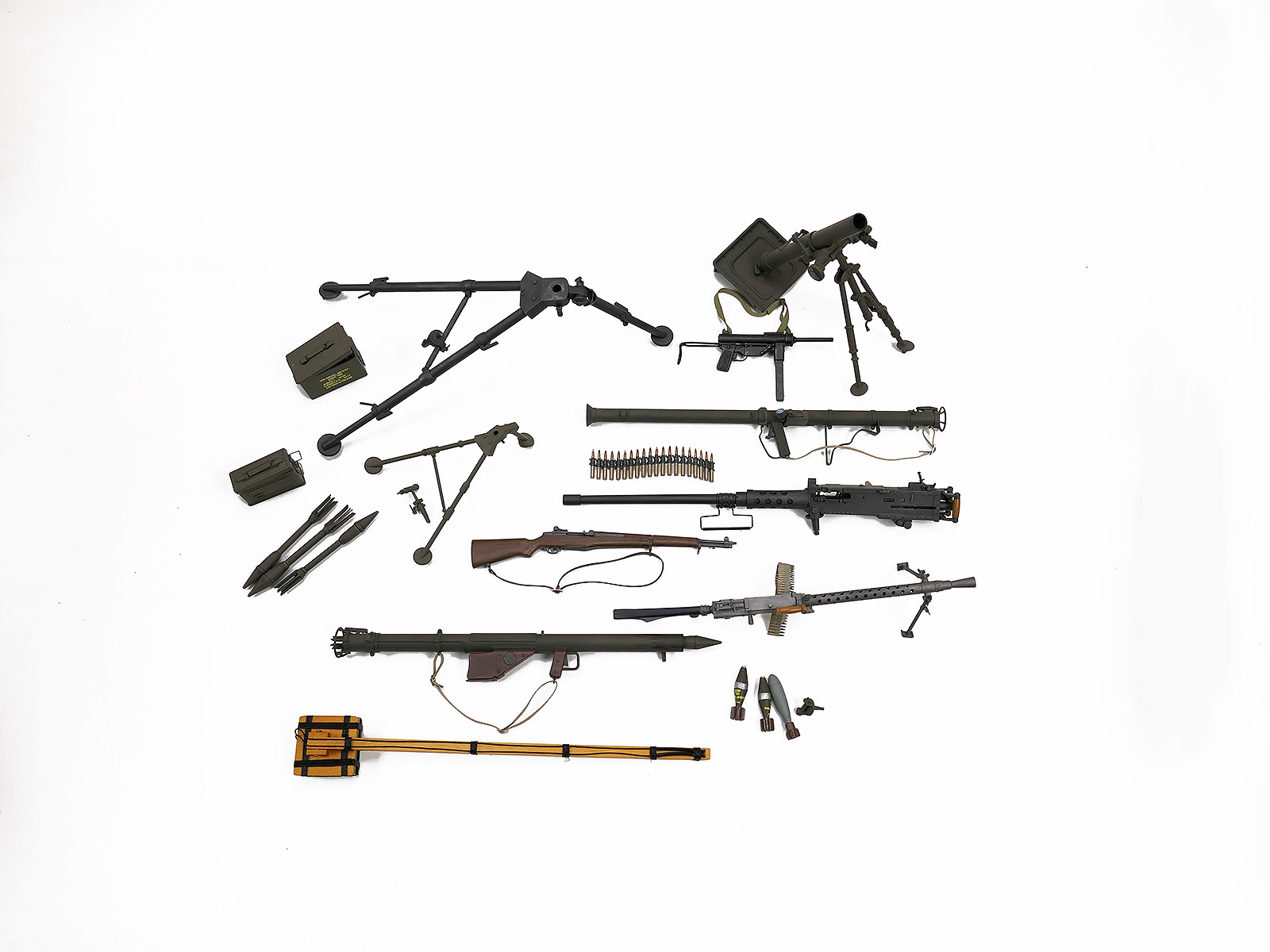 #02/ Konvolut US WW2 Modell Waffen 1/6 Action Figur 1:6 Paratrooper Airborne Sammlerfigur COLLECTION BATTLE FIELD