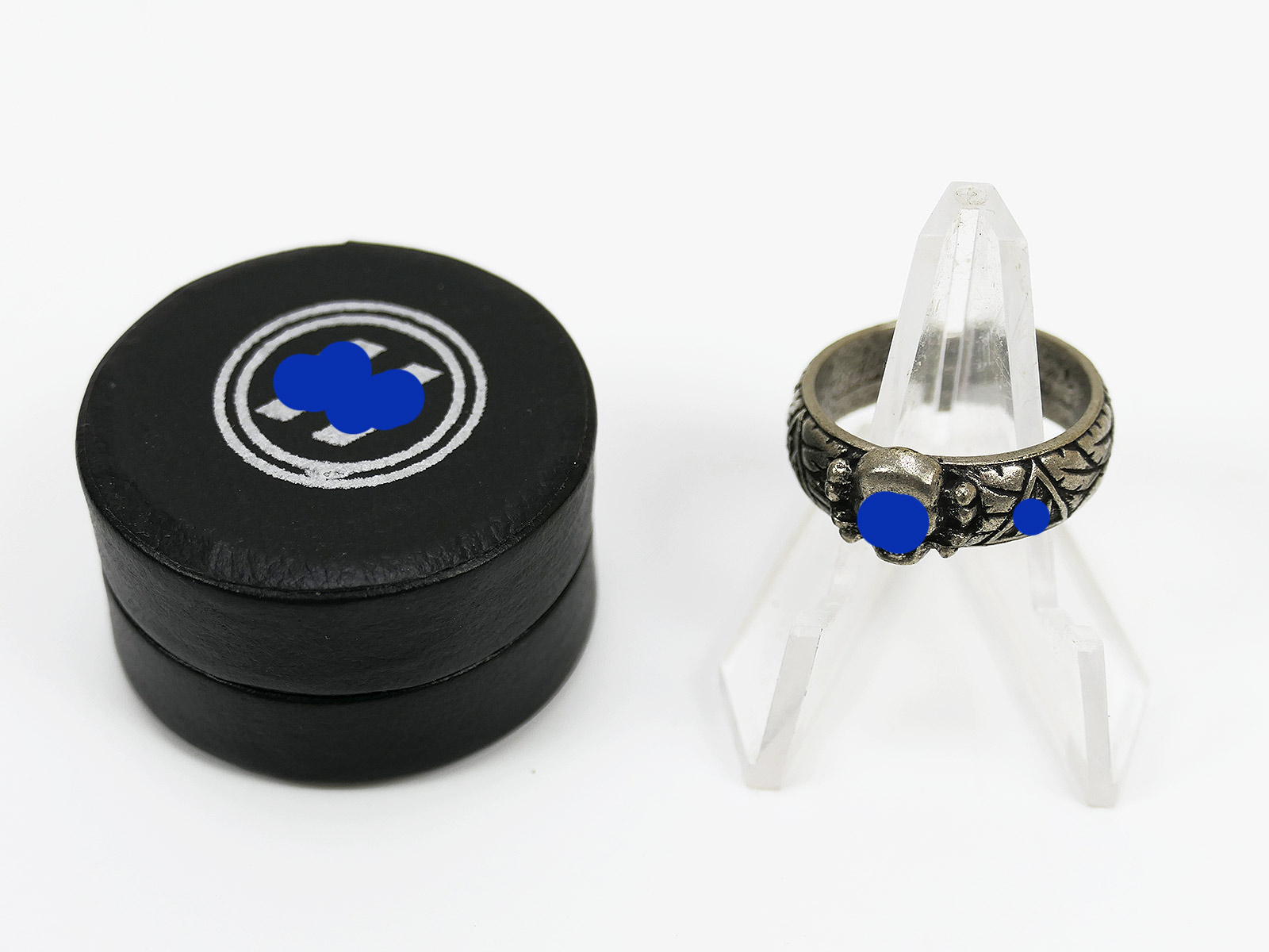 SS-Totenkopfring SS-Ehrenring S.Lb. R. HEYDRICH Ring Schutzstaffel 20mm in Schatulle / Dose