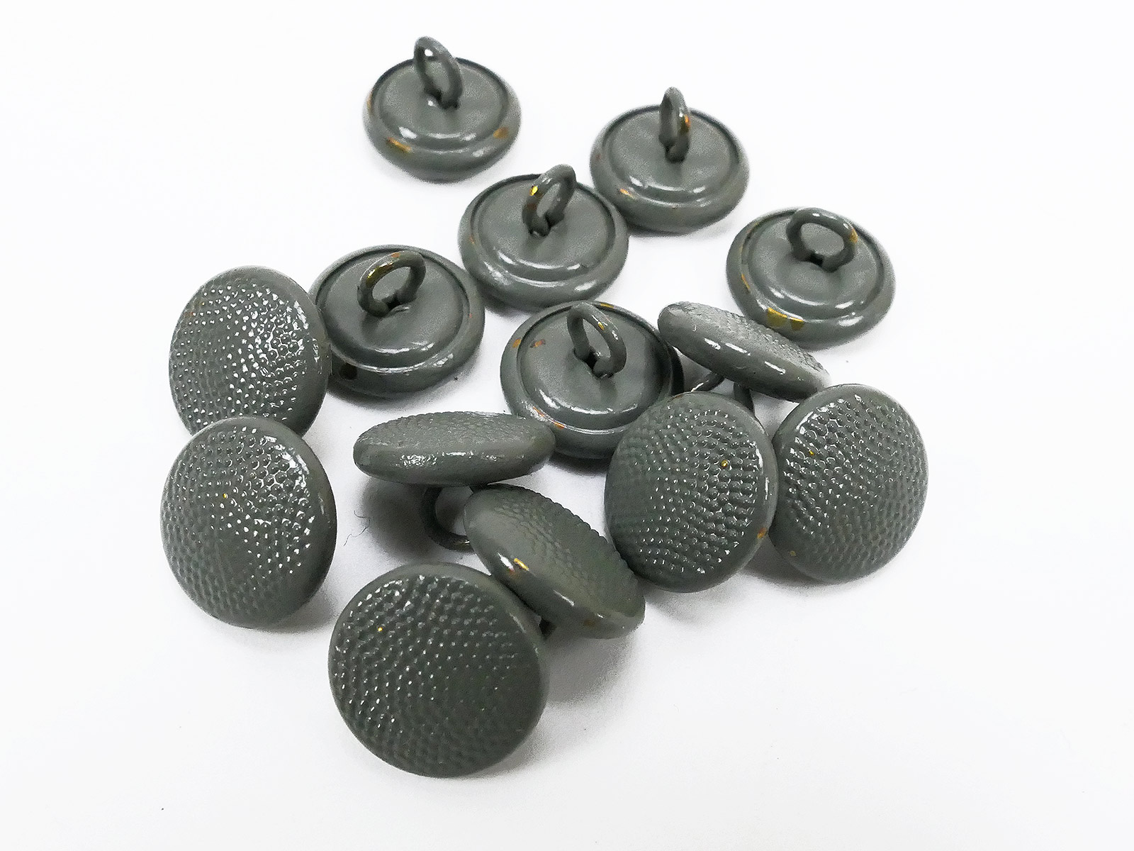 1x Wehrmacht Feldmützenknopf feldgrau / Knopf für Feldmütze M43 Knöpfe 12mm