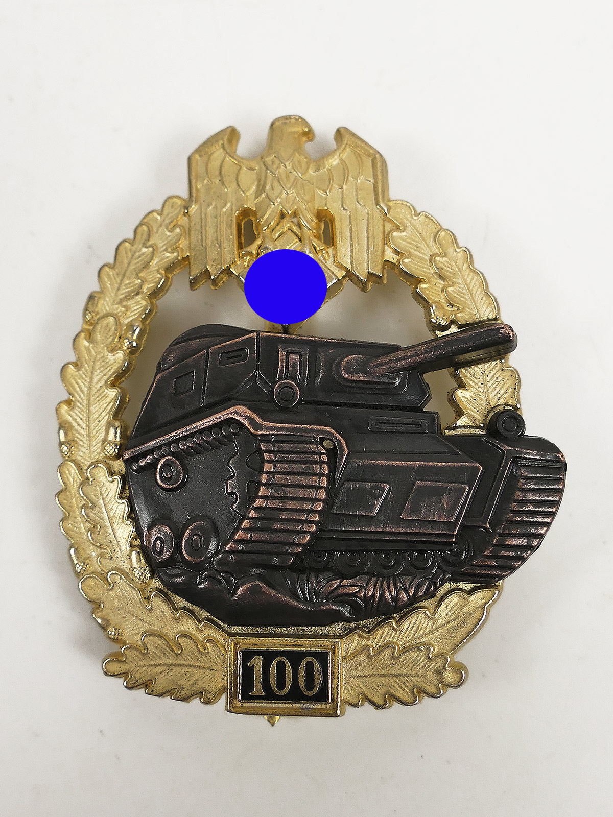 Wehrmacht Panzerkampfabzeichen Heer mit Einsatzzahl 100 Hersteller JFS