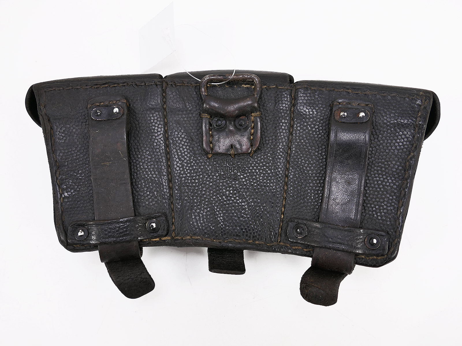 Einzelstück - Wehrmacht K98 3er Patronentasche schwarz ORIGINAL mit Hersteller 1942 COLLECTION