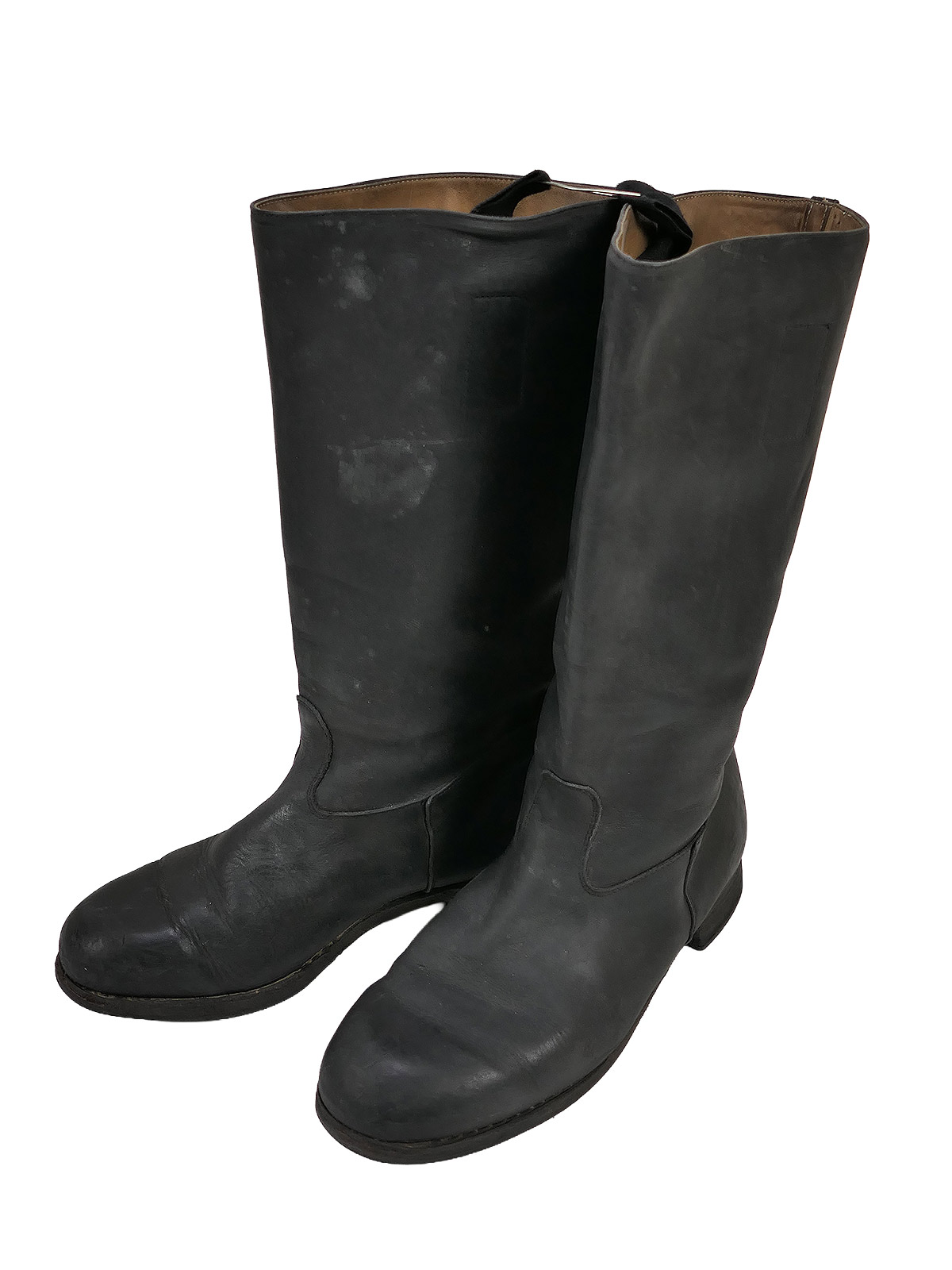 Typ Wehrmacht Leder Stiefel Knobelbecher Schaftstiefel Wachbataillon Gr.44 mit Hufeisen 285/113