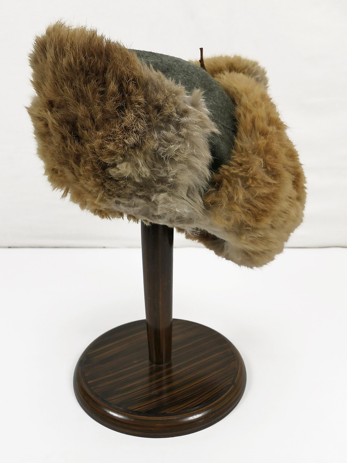 P1468213 Einzelstück Wehrmacht Wintermütze Fellmütze Kaninchenfell Hasenfell Feldmütze Gr.56