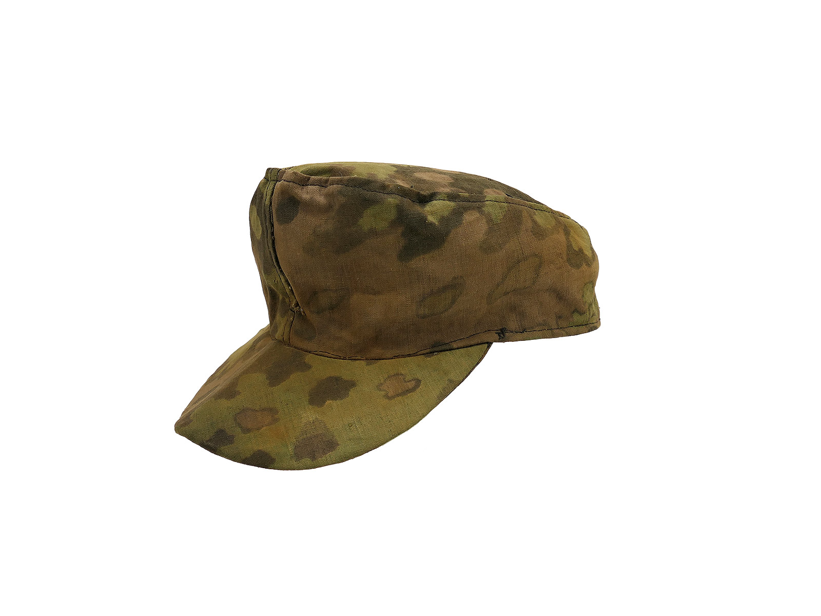 Waffen SS Frontfertigung Feldmütze Original Stoff Eichenlaub Frühjahr Gr.59 Tarnmütze