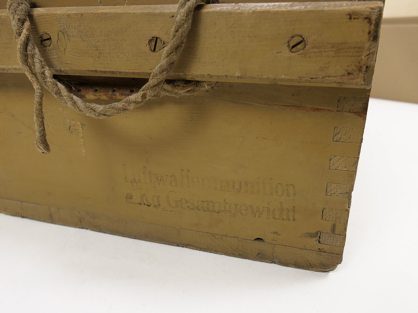 Luftwaffe Munitionskiste Holzkiste Luftwaffen Munition Kiste ab 1943 Original Farbe