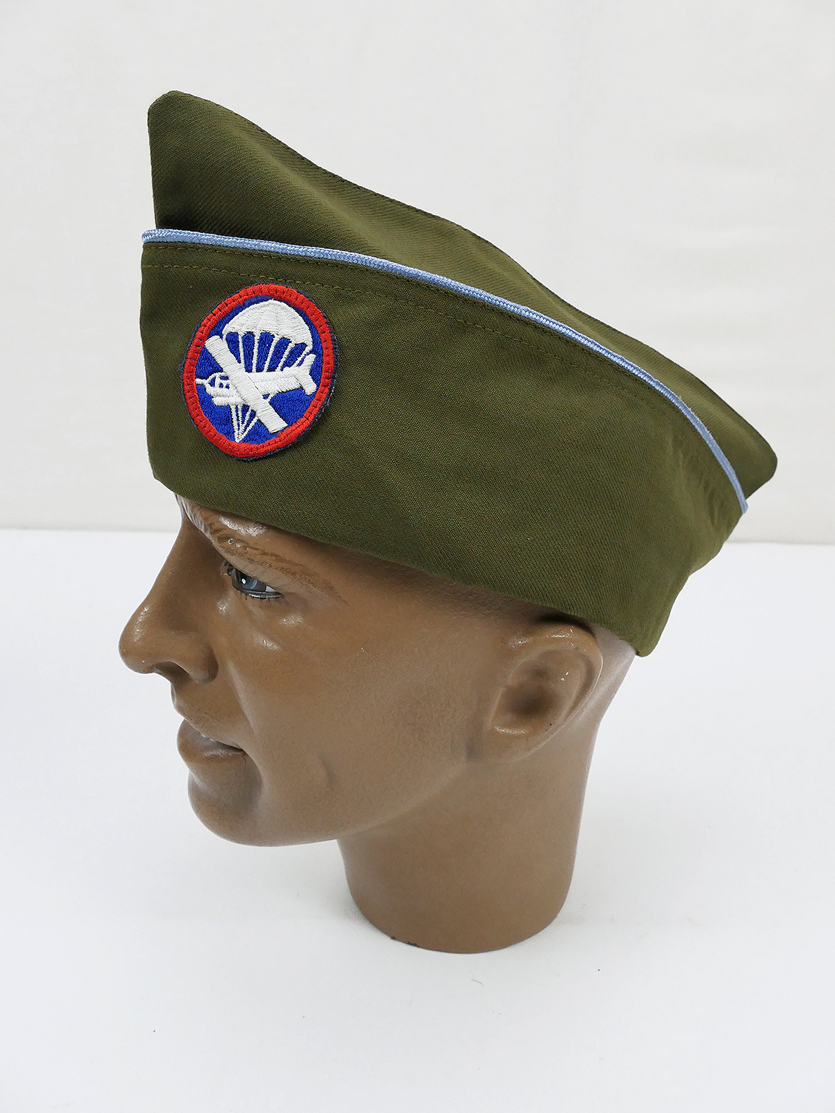 NEU: US ARMY WW2 Garrison Cap Infantry Blue Schiffchen Infanterie mit Glider Patch