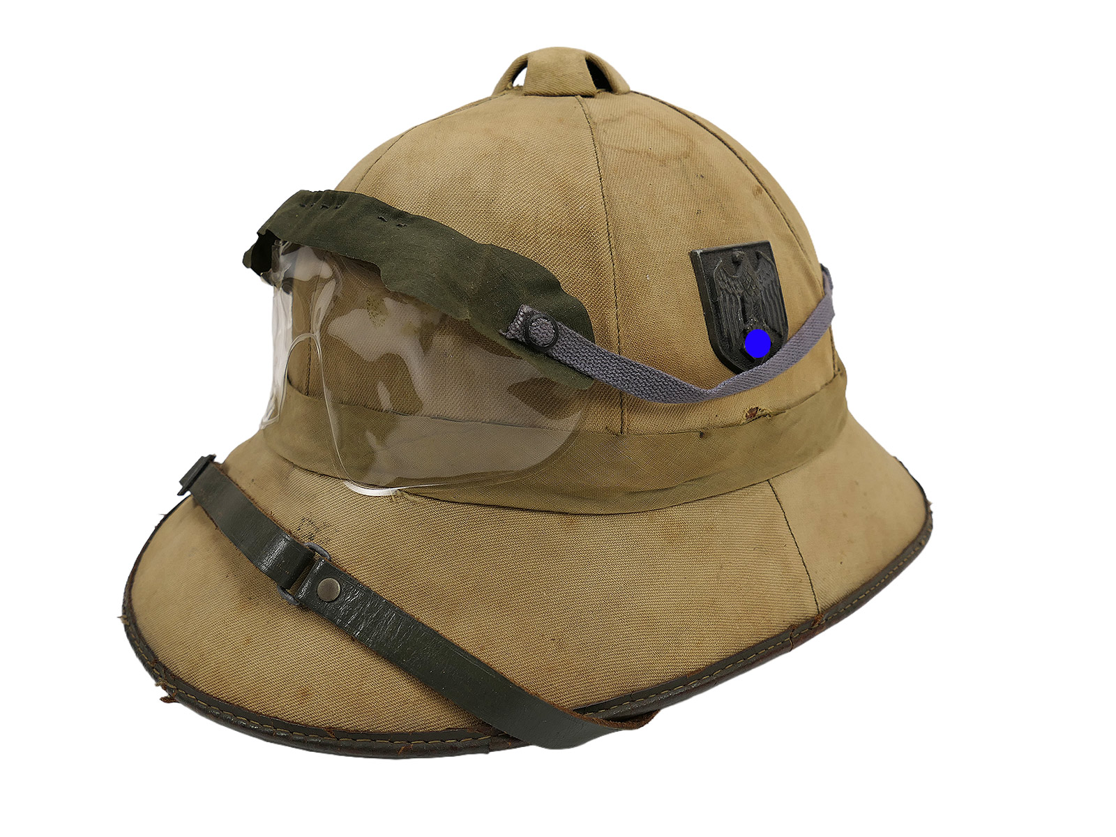 Original Tropenhelm Afrikakorps Carl Halfar Wehrmacht DAK mit Staubschutzbrille COLLECTION