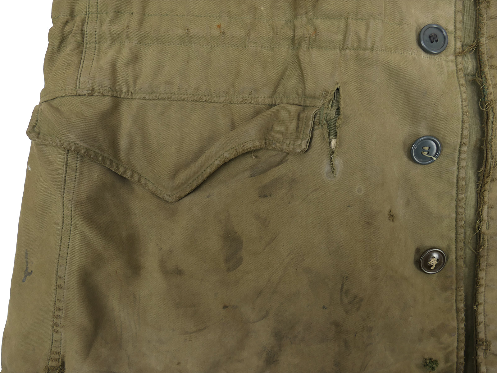 Original US Army WW2 M-1943 Field Jacket Feldjacke M-43 Gr.36R BATTLE WORN