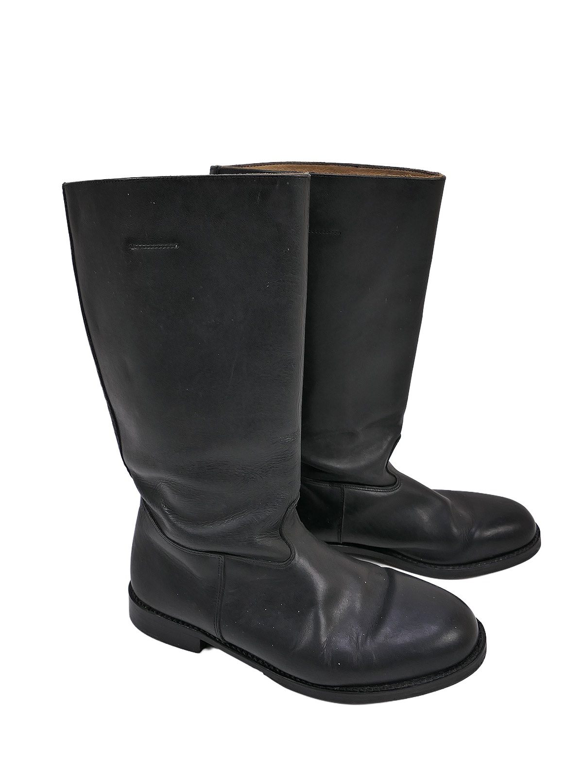 Typ Wehrmacht Leder Stiefel Knobelbecher Schaftstiefel Wachbataillon Gr.47 mit Hufeisen 305/116 TOP
