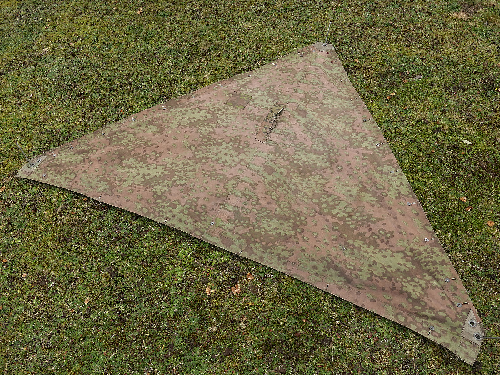 #A/ Waffen SS Original Zeltplane Eichenlaub Zeltbahn Tarnzeltbahn BATTLE WORN