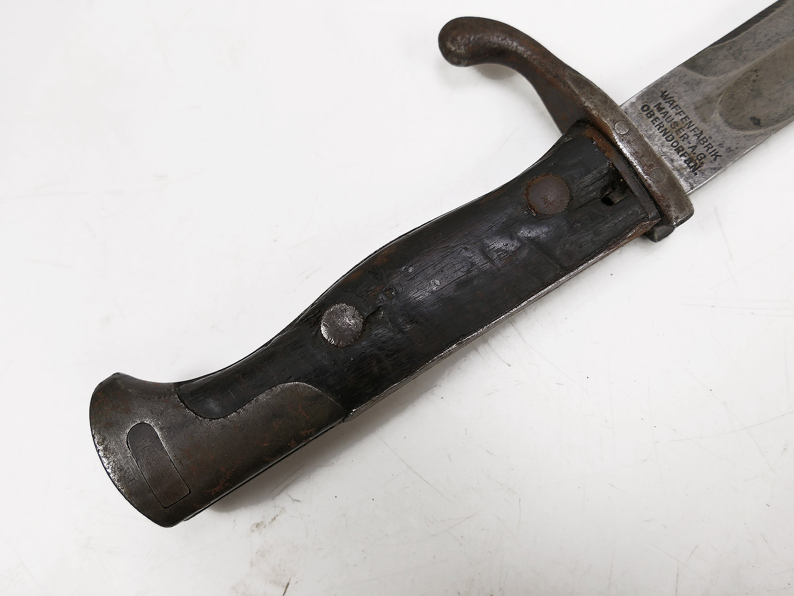 WK1 Bajonett M98/05 Seitengewehr Waffenfabrik Mauser A.G. Oberndorf 1916 mit Abnahme + Koppelschuh