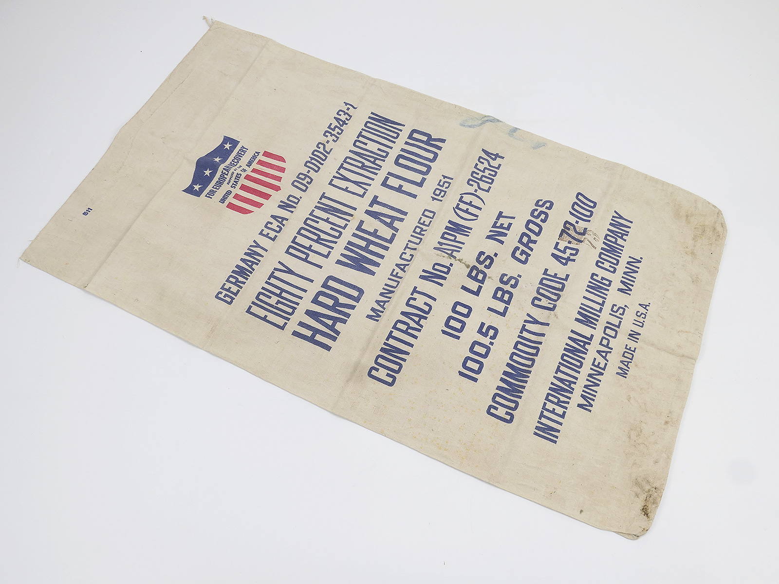 US Verpflegungs Sack Mehl Hilfsgüter 1951 US Verpflegungs Sack Mehl Hilfsgüter 1951