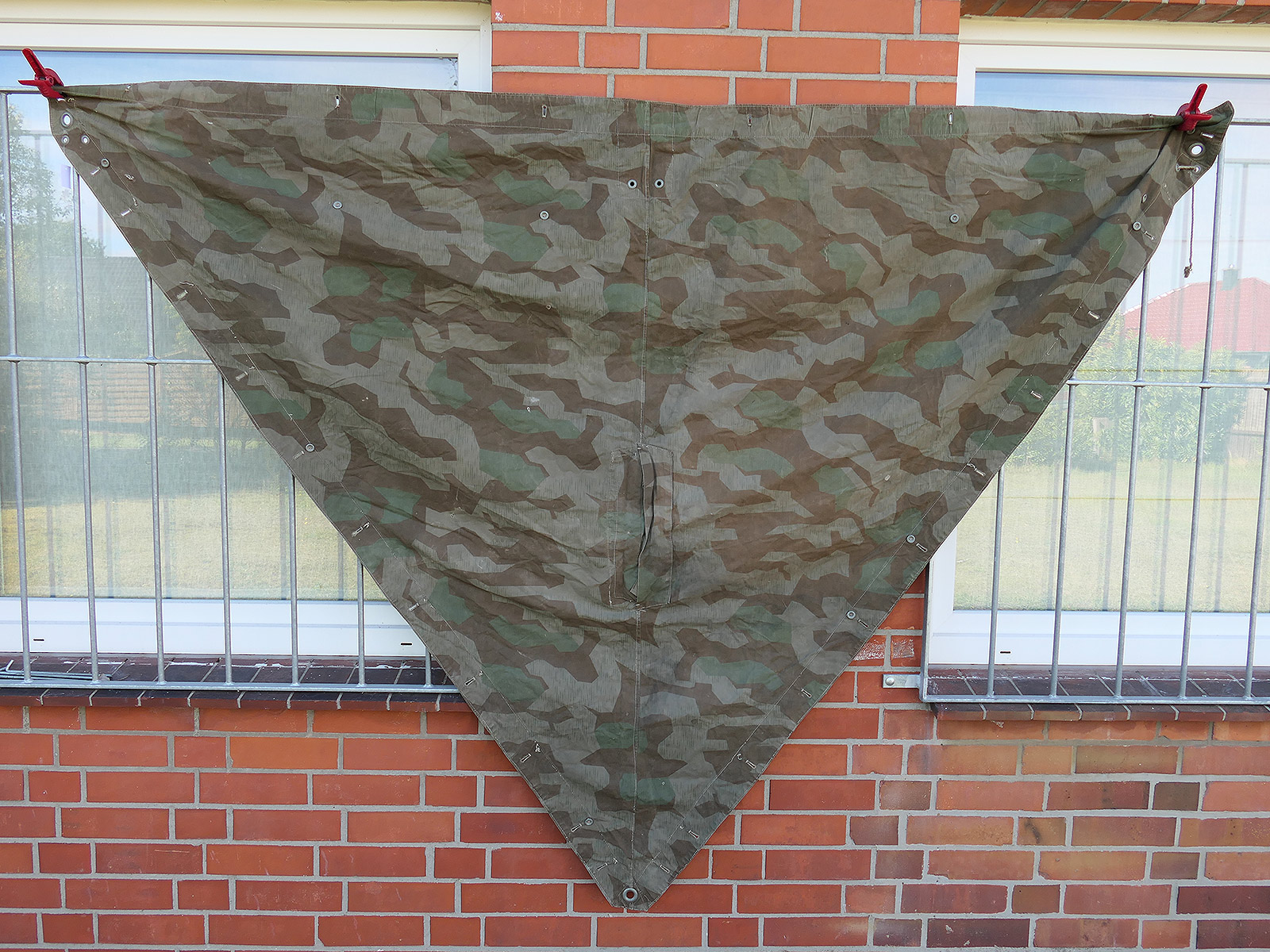Wehrmacht Original Zeltplane M31 splittertarn Zeltbahn Tarnzeltbahn mit Hersteller BATTLE WORN