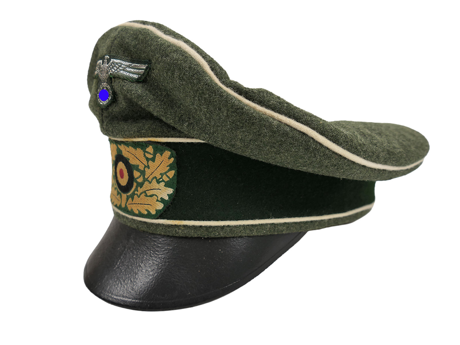 Wehrmacht Infanterie Schirmmütze Offizier Crusher Cap mit Mützenadler / Kokarde COLLECTION