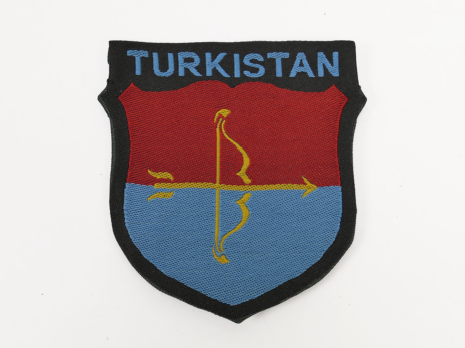Feldbluse Ärmelabzeichen TURKISTAN Freiwilligen Division Waffen SS gewebt gefaltet umgelegt
