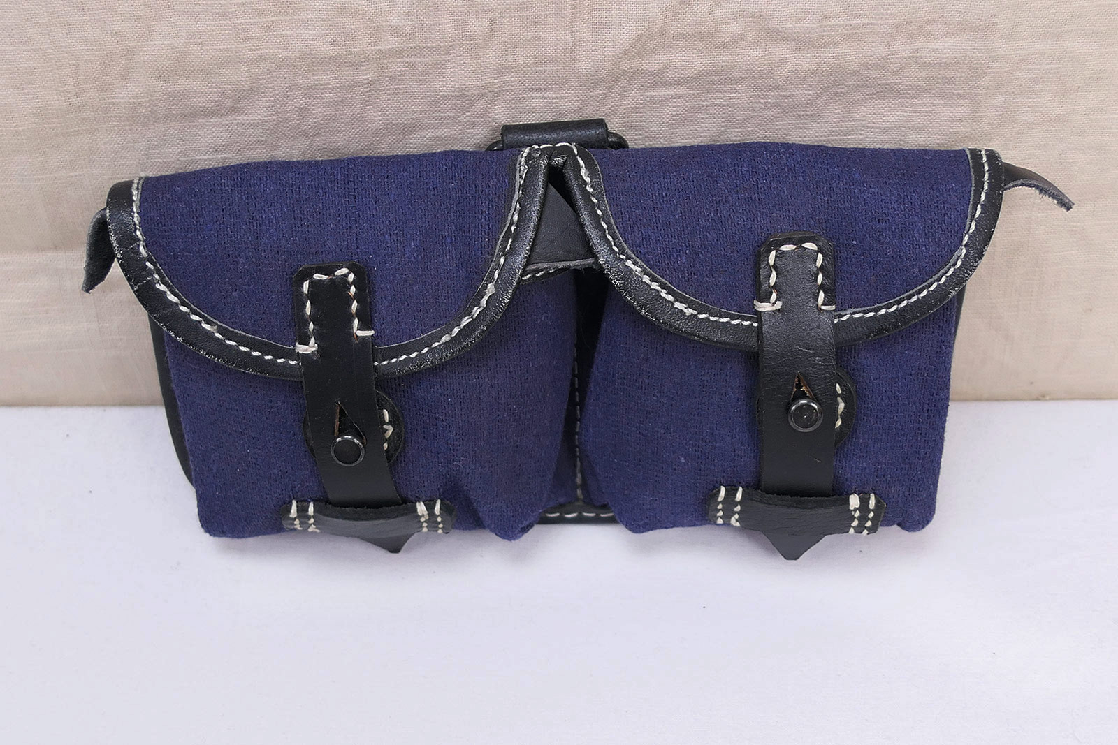P1120778 WK2 Luftwaffe G43 / K43 Canvas / Magazintasche Leder Textil blau LW