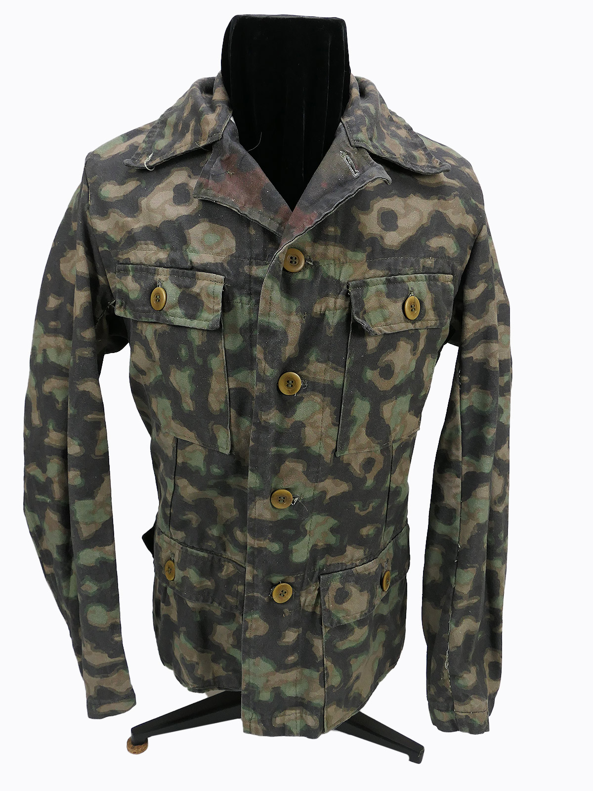 Unikat - Waffen SS Tarn Feldbluse Tarnjacke Rauchtarn 2. Modell Frontgeschneidert