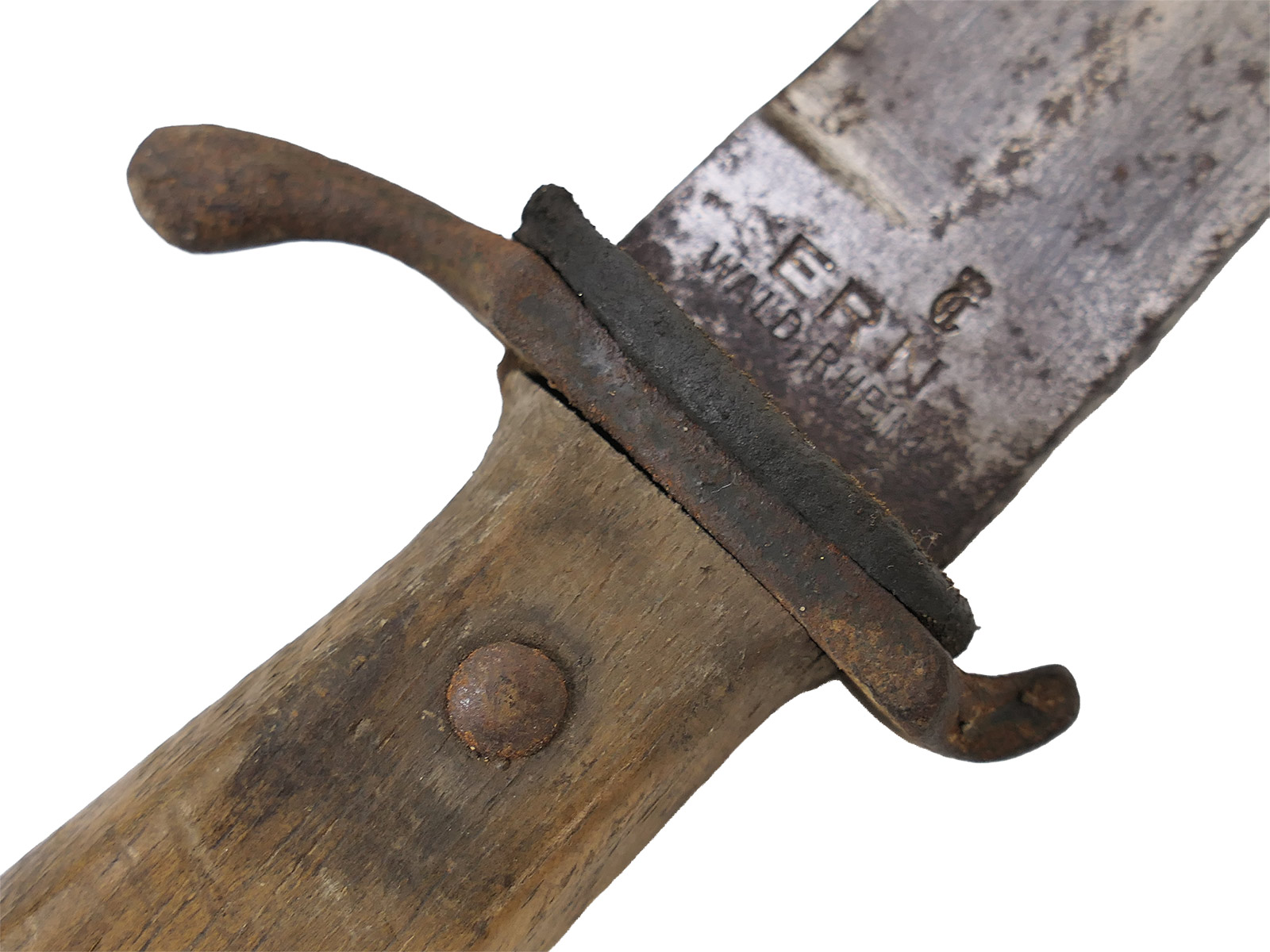 WK1 Grabendolch mit Abnahme ERN Wald Rheinl. Rasiermesser Fabrik COLLECTION BATTLE WORN