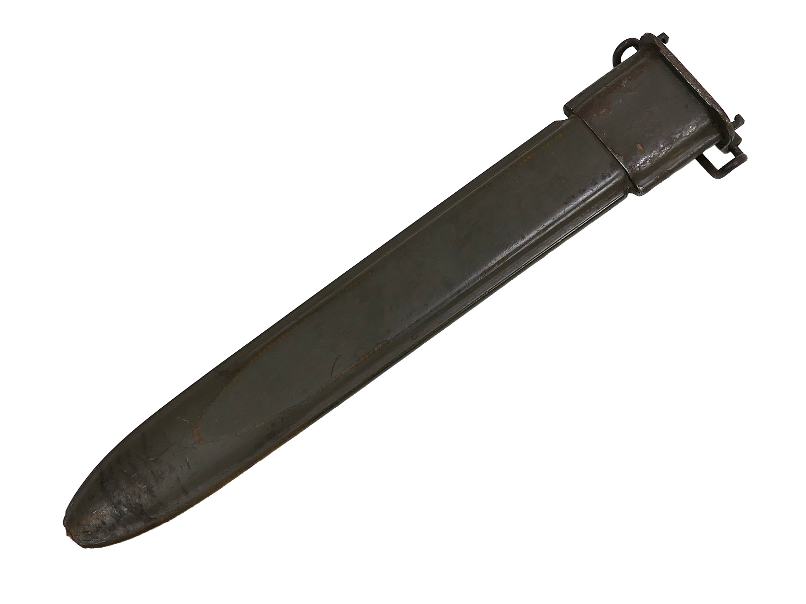 US Army WW2 M1 Bajonett in Scheide für M1 Garand Seitengewehr / Collection BATTLE WORN
