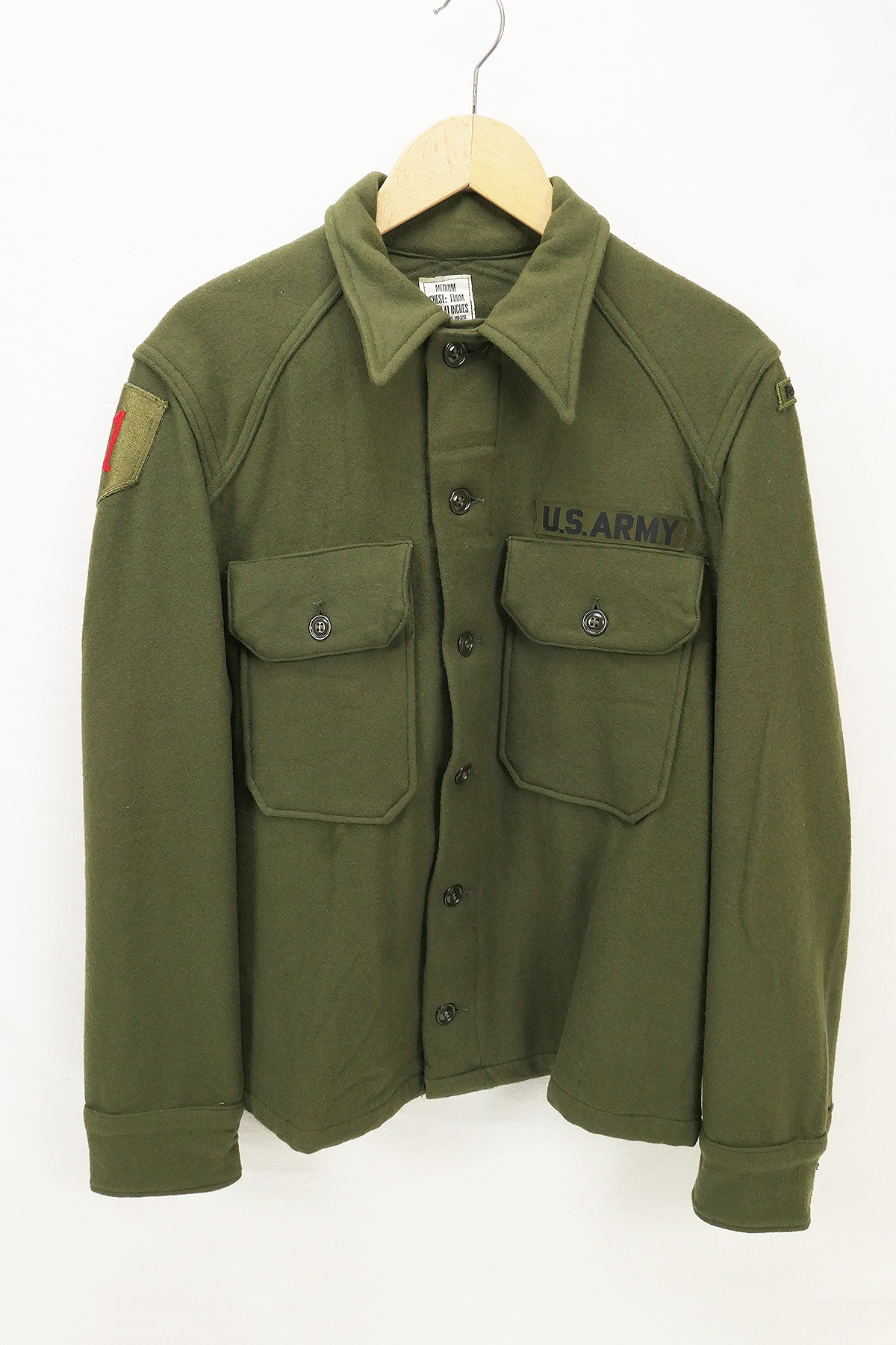 Unikat US Army Field Shirt Wool 108 Feldhemd Medium Korea Vietnam oliv ALS WESTE umgeschneidert