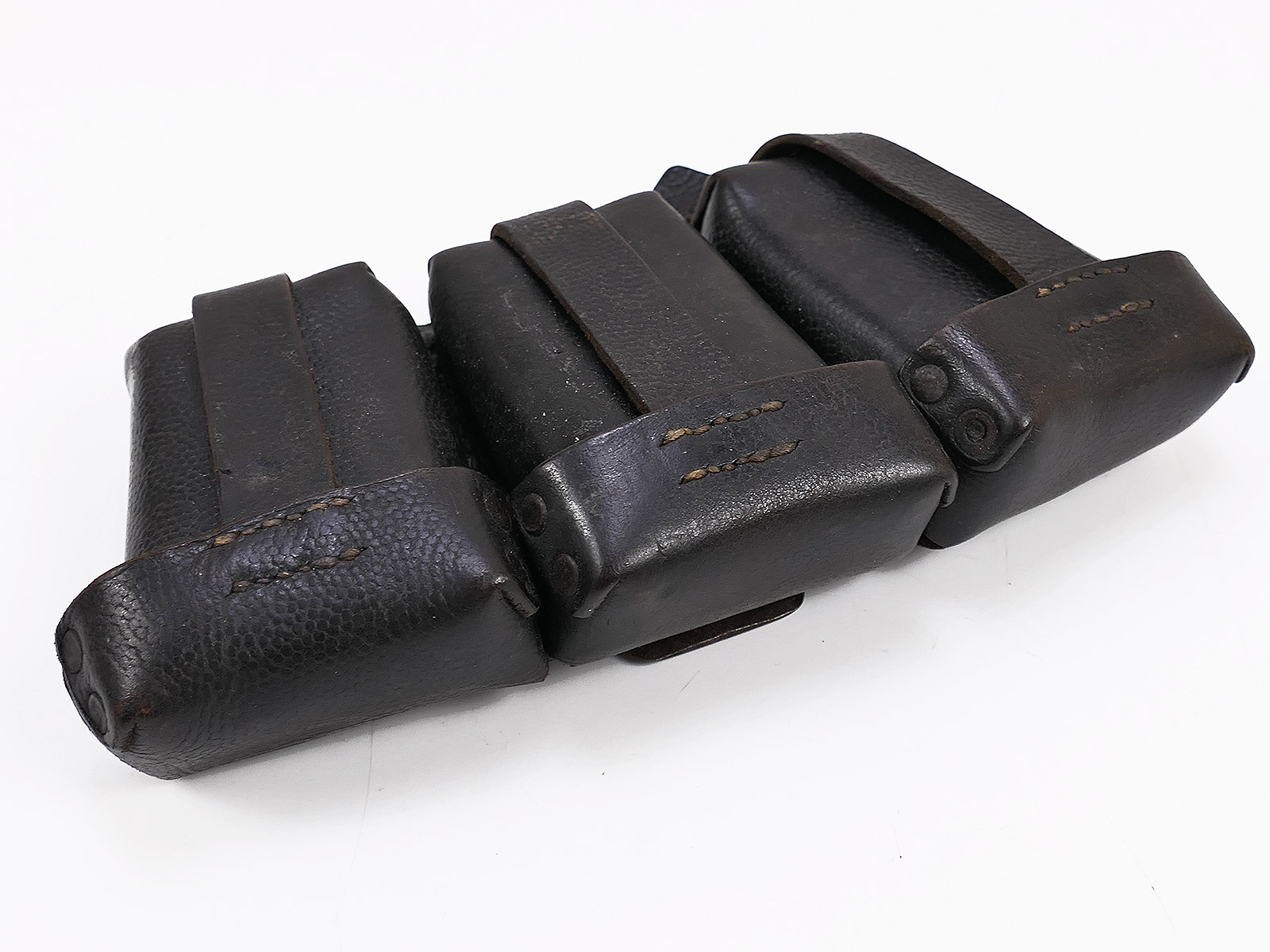 Einzelstück - Wehrmacht K98 3er Patronentasche schwarz ORIGINAL Rbnr. COLLECTION