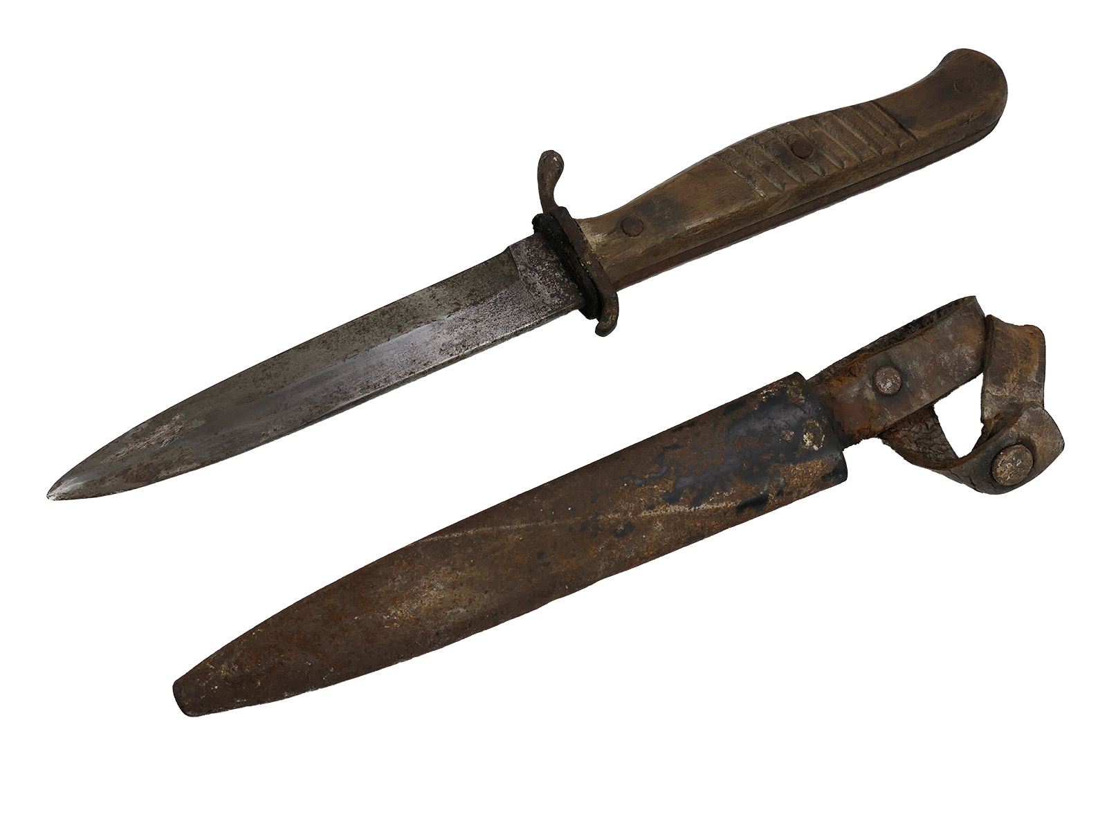 WK1 Grabendolch mit Abnahme ERN Wald Rheinl. Rasiermesser Fabrik COLLECTION BATTLE WORN