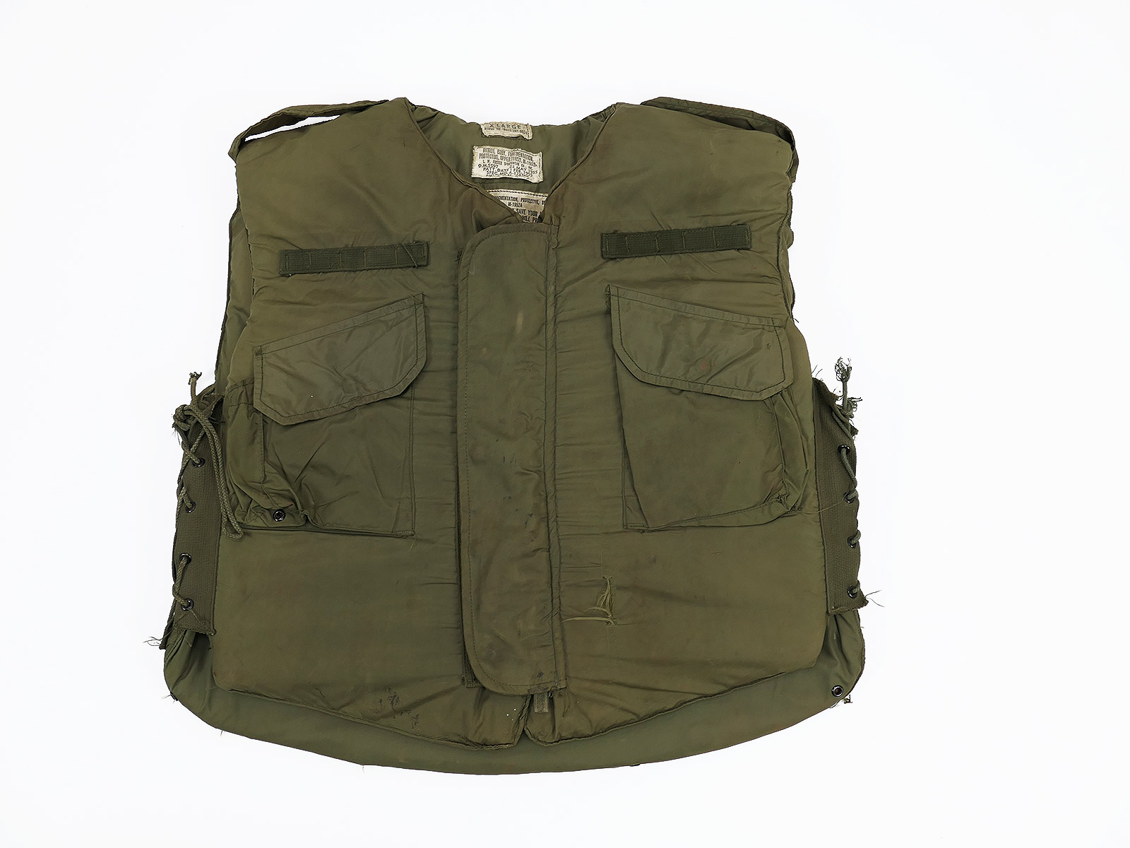 US Vietnam Flak Vest M-1952A Body Armor Splitterschutz Weste Fragmentation size XL um 1955