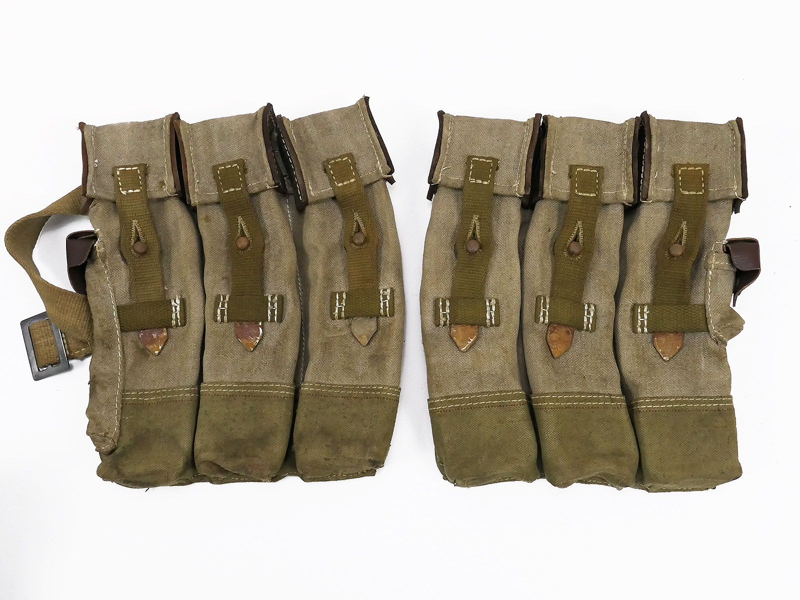 #X5 Wehrmacht 2x Magazintasche Sturmgewehr 44 STGW44 MP44 ROTER Faden HELL