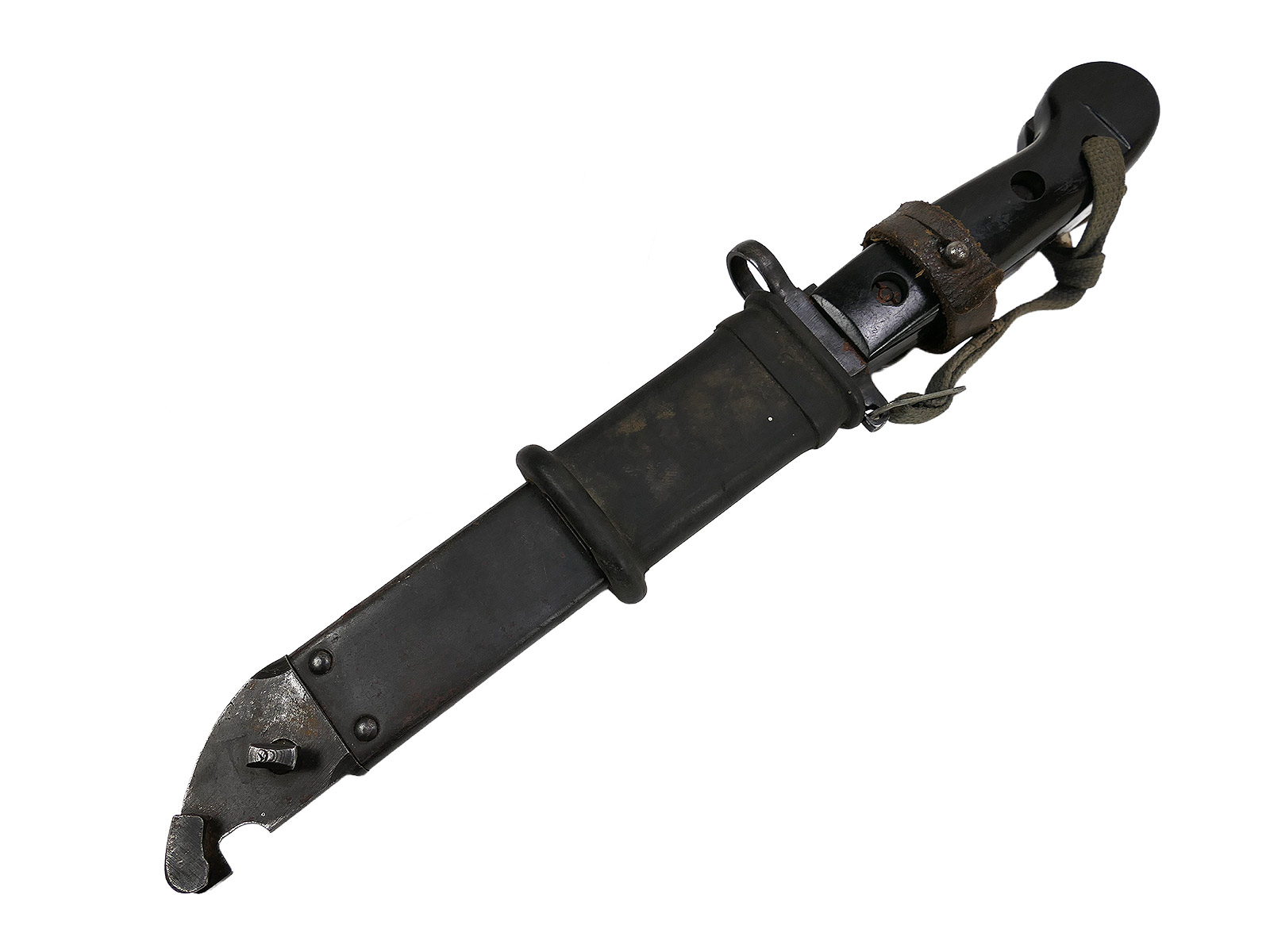 Original NVA Seitengewehr / Bajonett AK47 AK74 Kalaschnikow Schwarzer Plastegriff mit Drahtschneider