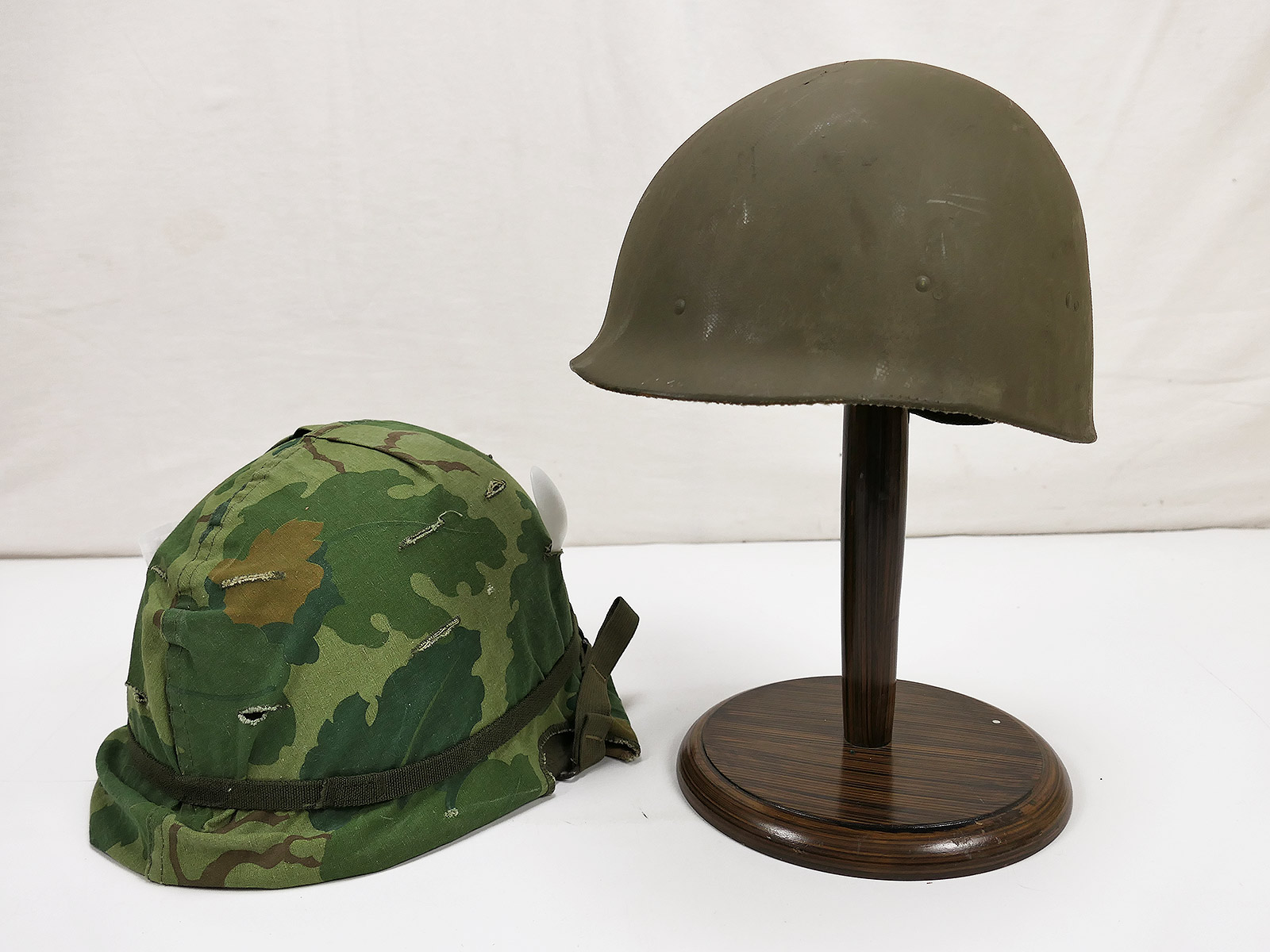 TOP Original US VIETNAM M1 Stahlhelm + Liner + Mitchell Helmtarnbezug Top! aus Sammlung