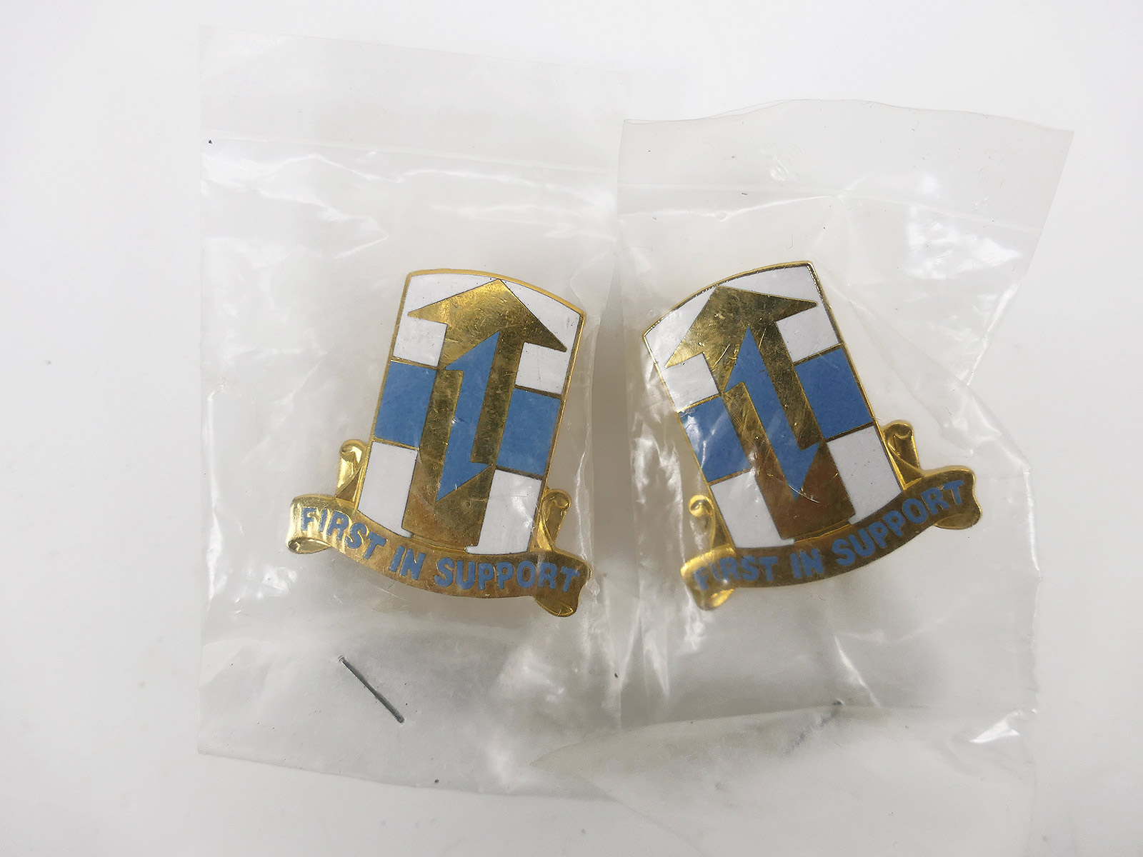 PAAR Original US Army Crest Pin  21st Theatre Sustainment Command Unit First In Support Badge