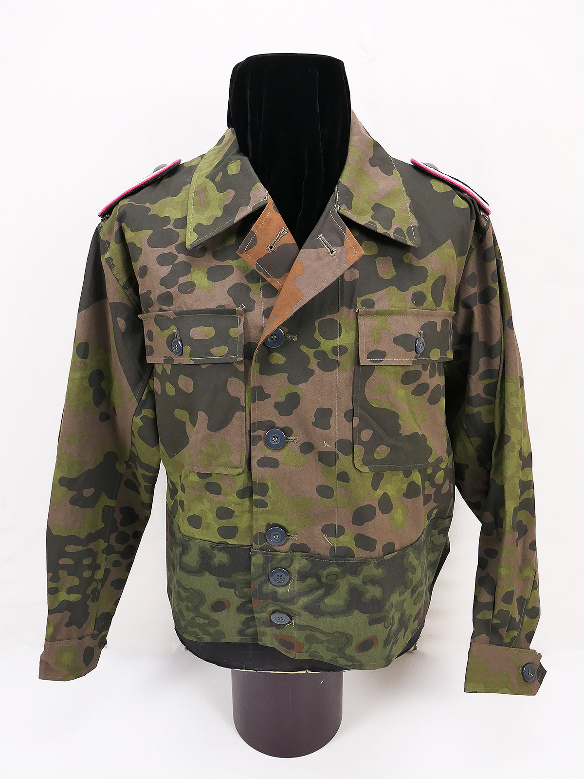 Museums Unikat - Waffen SS M45 Tarn Feldbluse / Panzerjacke Tarnjacke Platane / Rauchtarn Mix