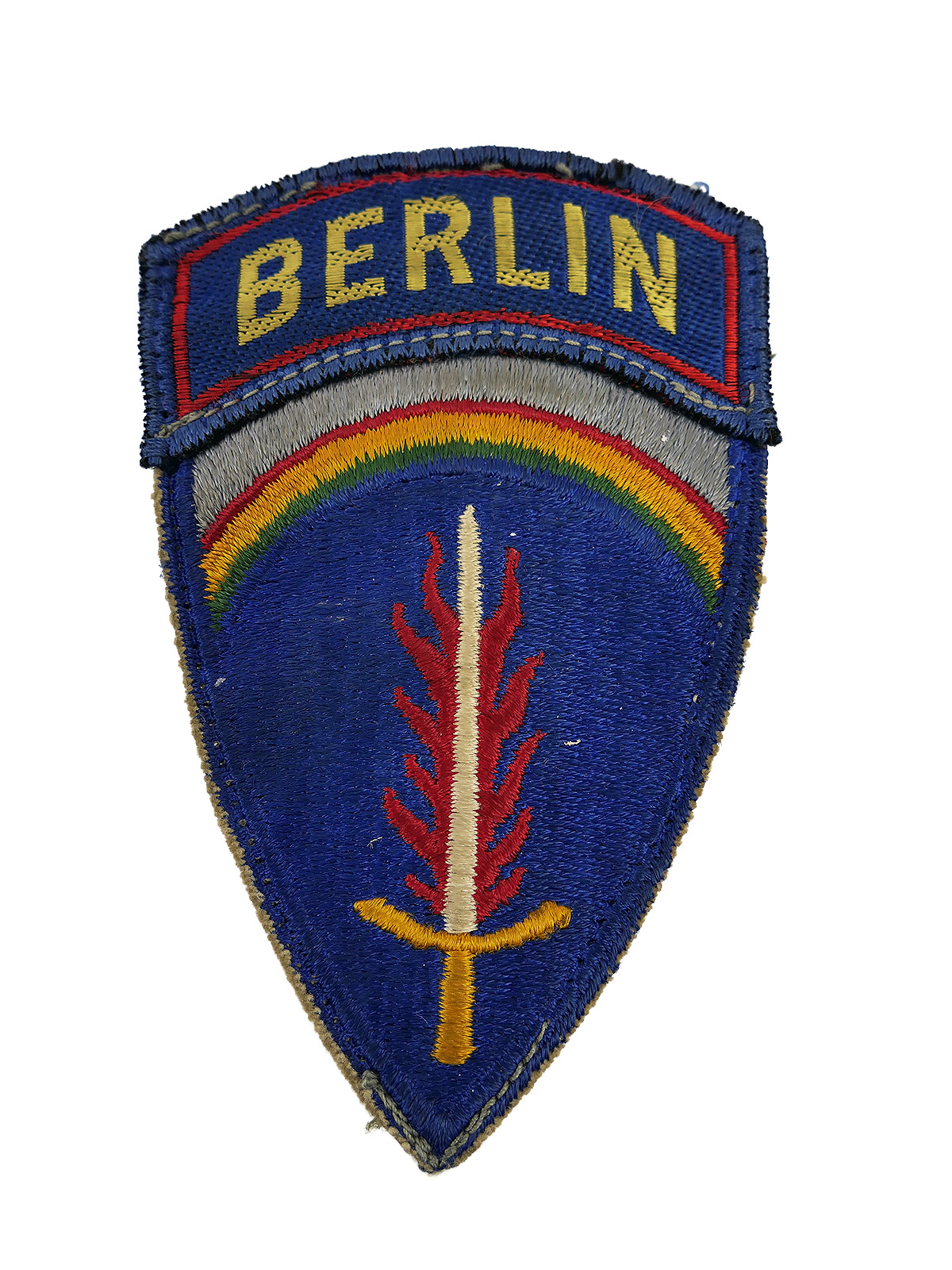 SELTEN US ARMY Berlin Brigade Patch gestickt Original Abzeichen aus WW2 / 2-teilig "Berlin" gewebt aufgenäht