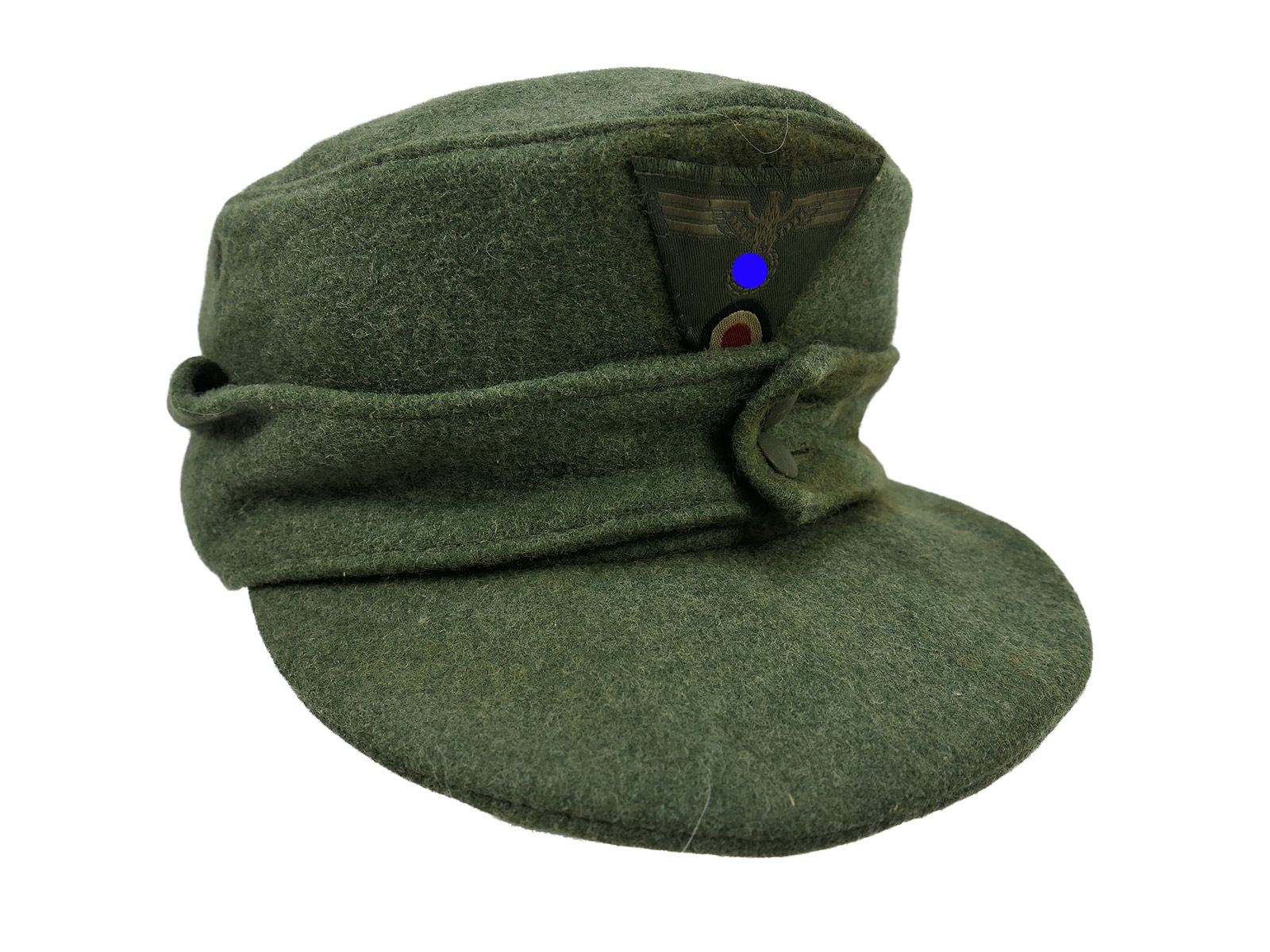 Wehrmacht M43 Feldmütze M1943 mit Trapez Effekten Mützenadler Gr.58 BATTLE WORN