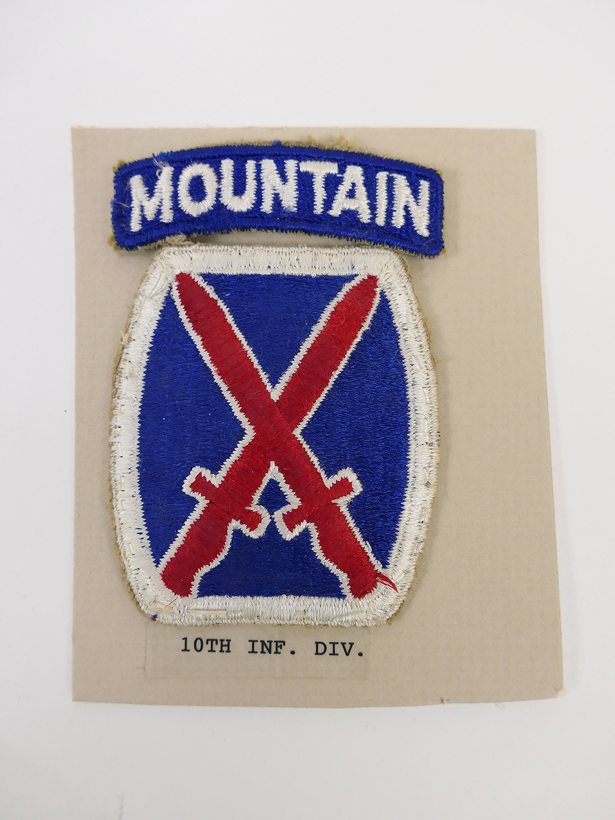 Original US ARMY WW2 Infanterie Divisionsabzeichen Patch  - 10th Infantry Division / Mountain