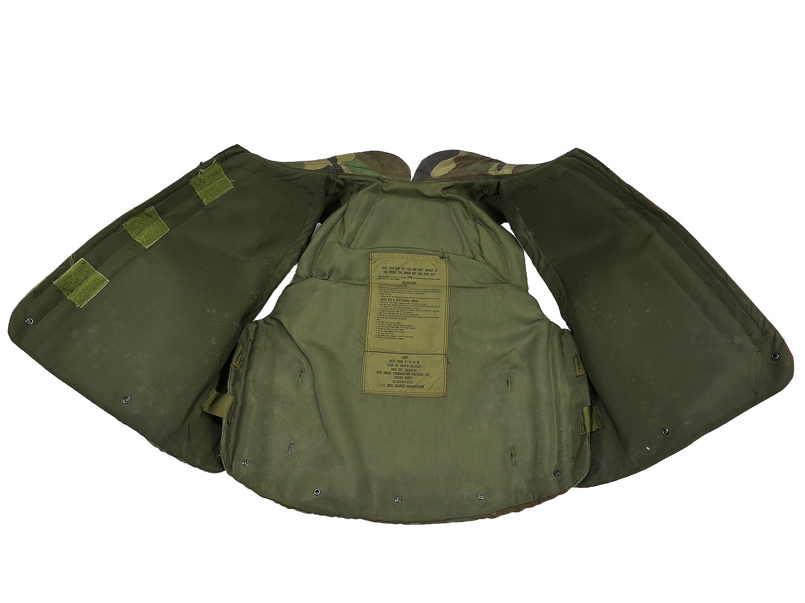 US ARMY Splitterschutzweste Gr. Large Body Armor Fragmentation Protective Vest 1984