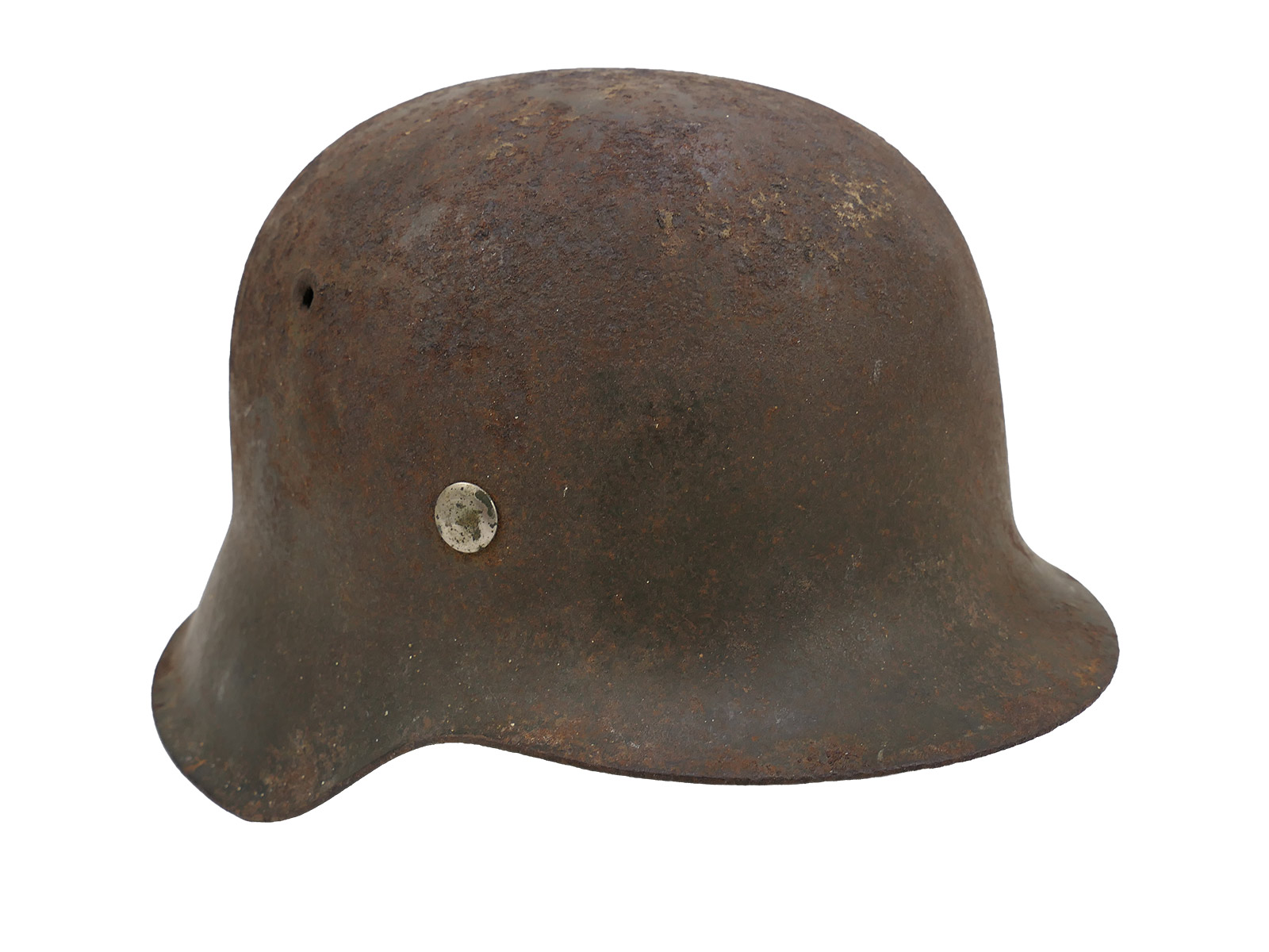 Wehrmacht SD Stahlhelm M42 mit Helmfutter u. Kinnriemen ORIGINAL SCHEUNENFUND