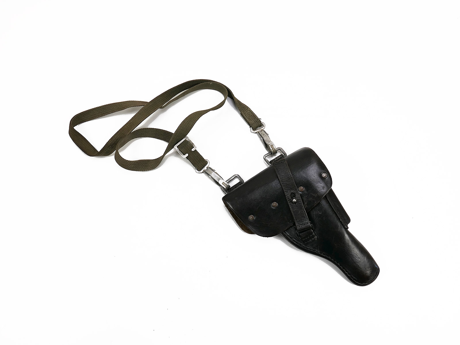 P38 / P1 Pistolentasche soft shell Leder Holster schwarz mit Trageriemen